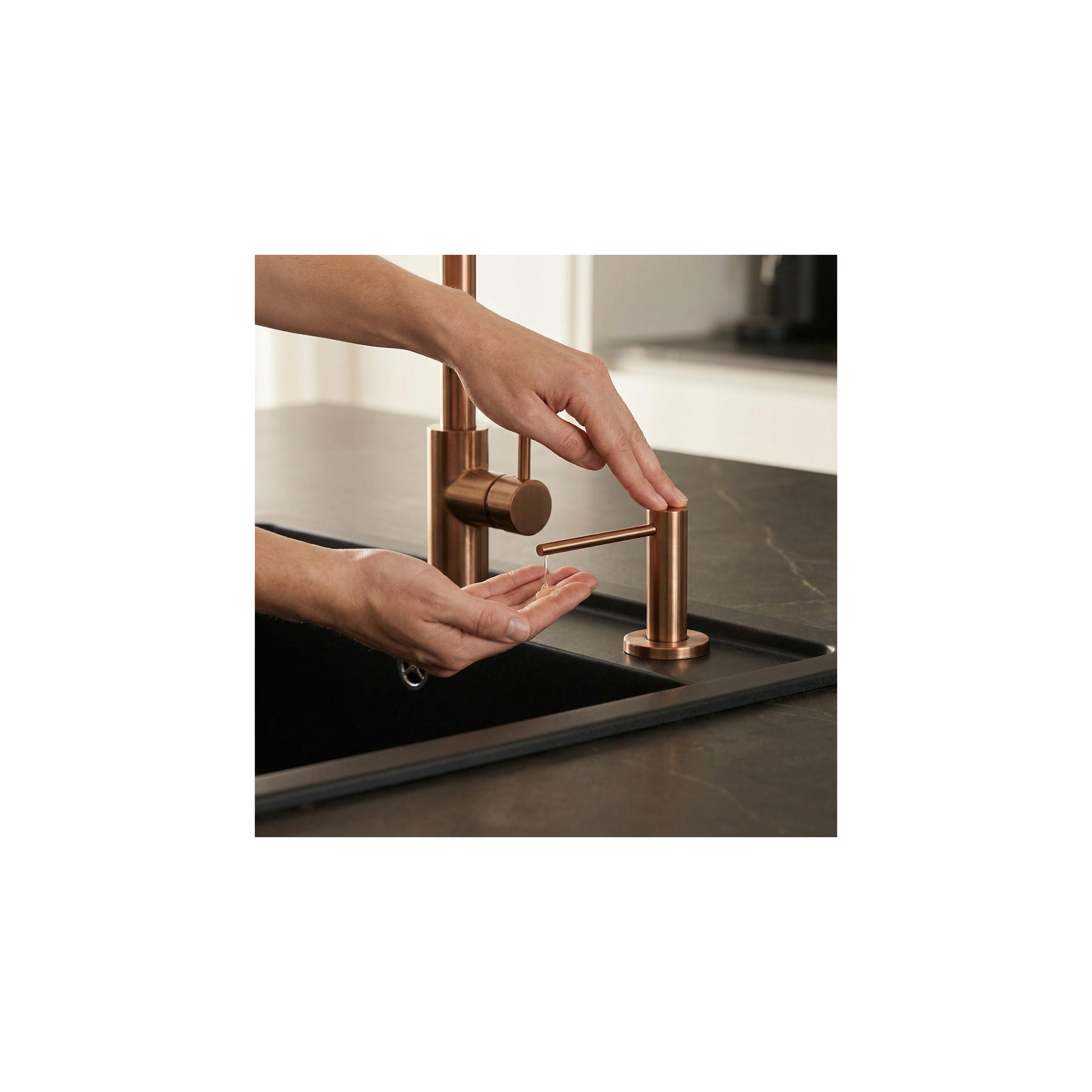 Detergent dispenser for sinks Rea DEX Brush Copper