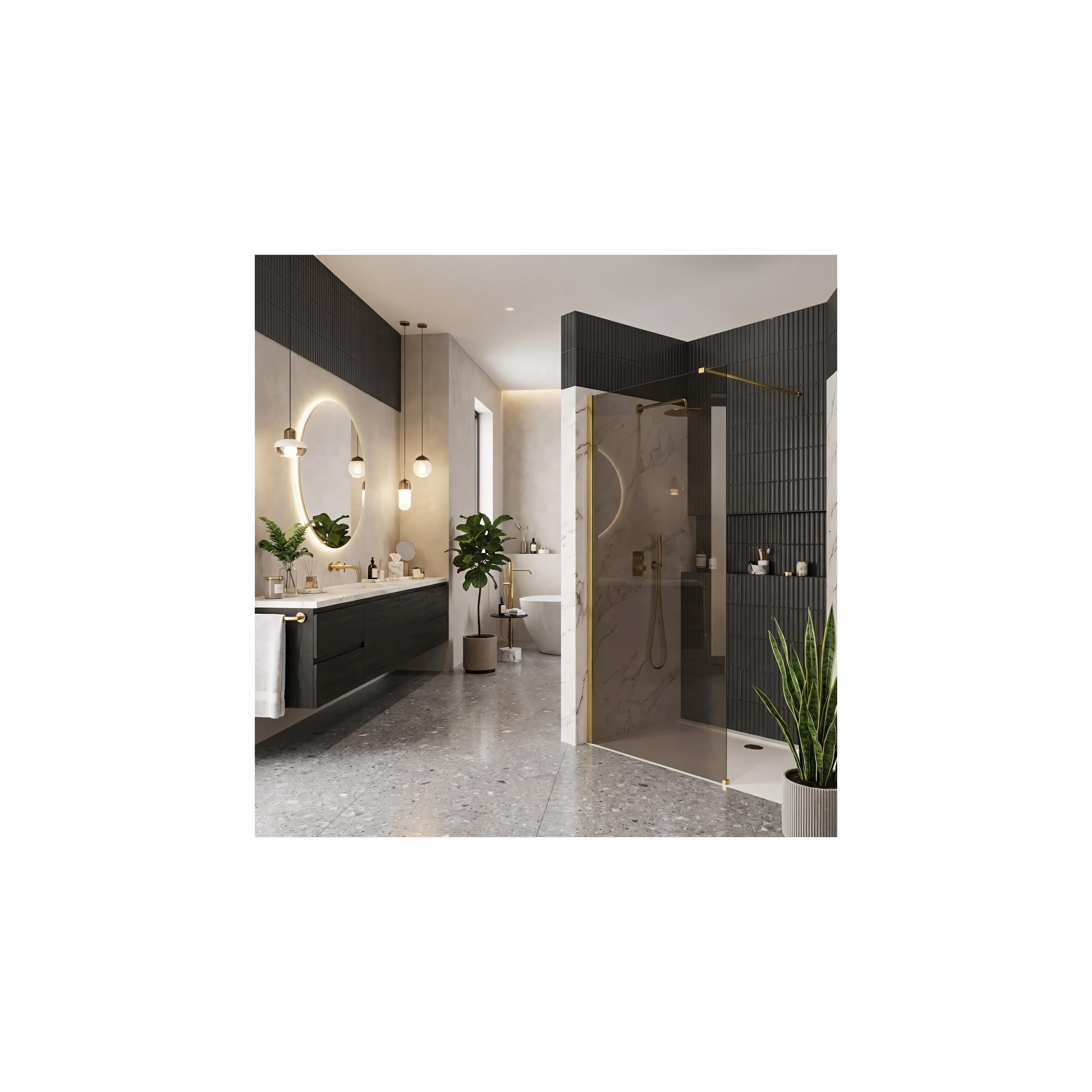 Paroi de douche Rea Flexi Brown / Gold 90