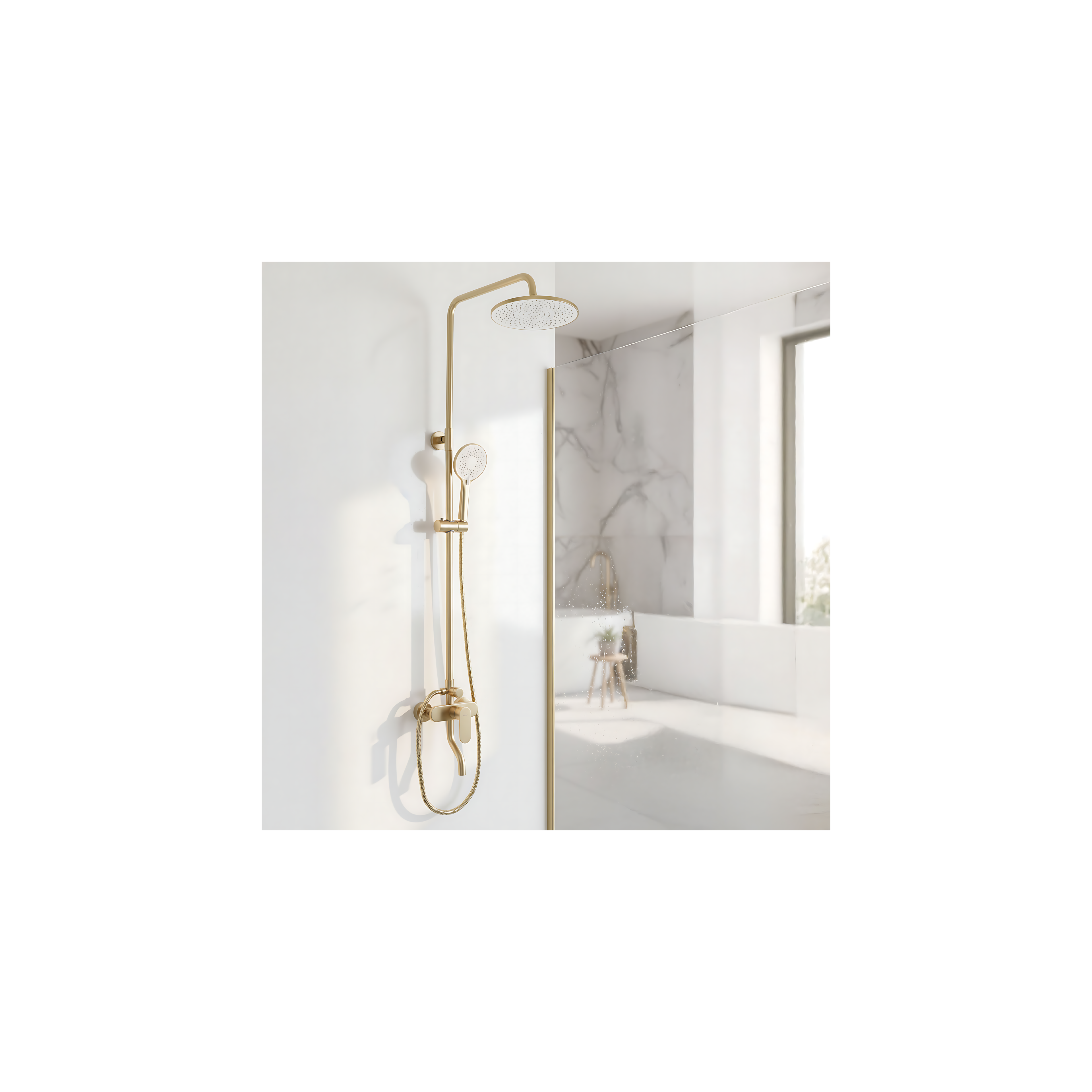 Shower set REA DROP Brush Gold
