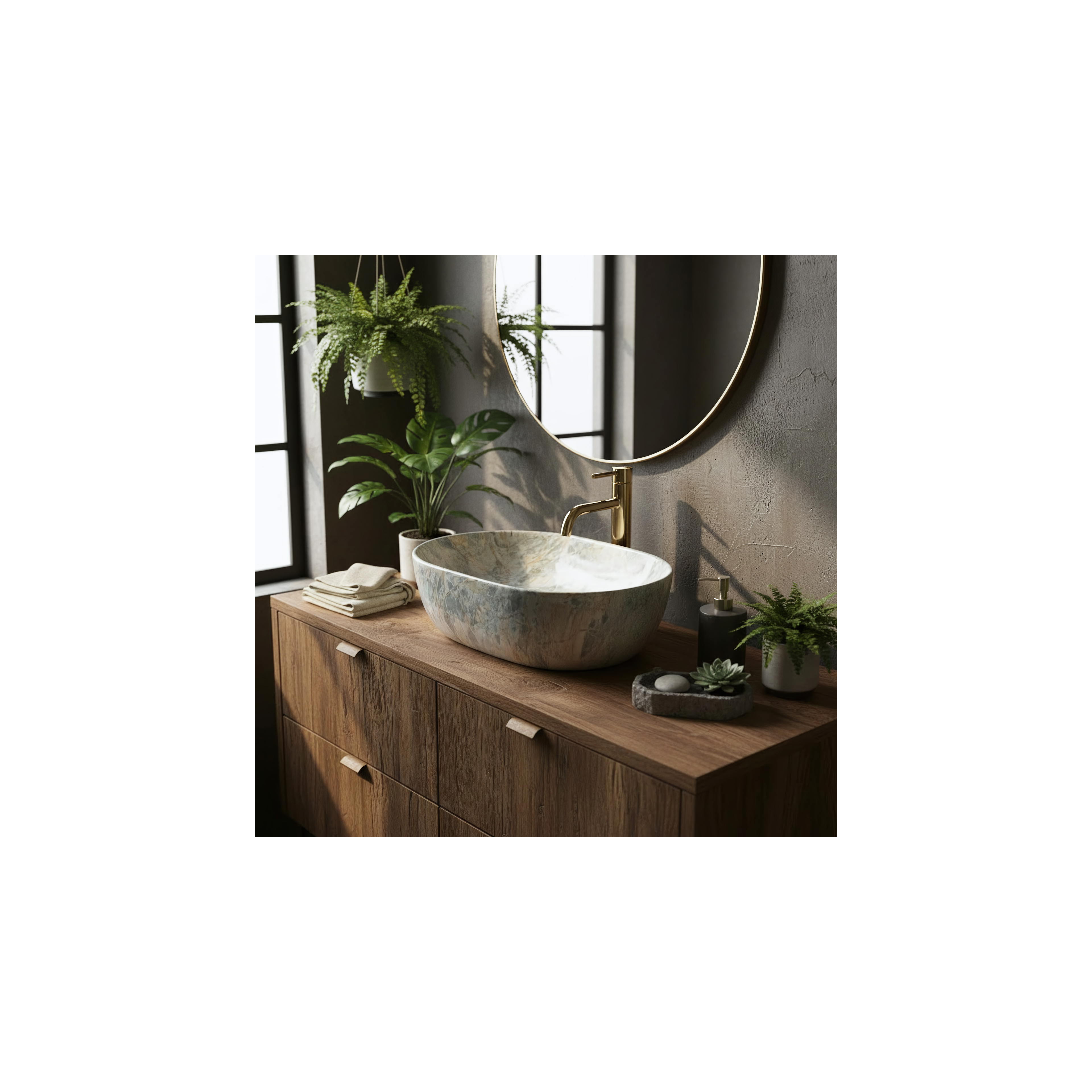 Vasque à poser Rea Amelia Ruststone 48