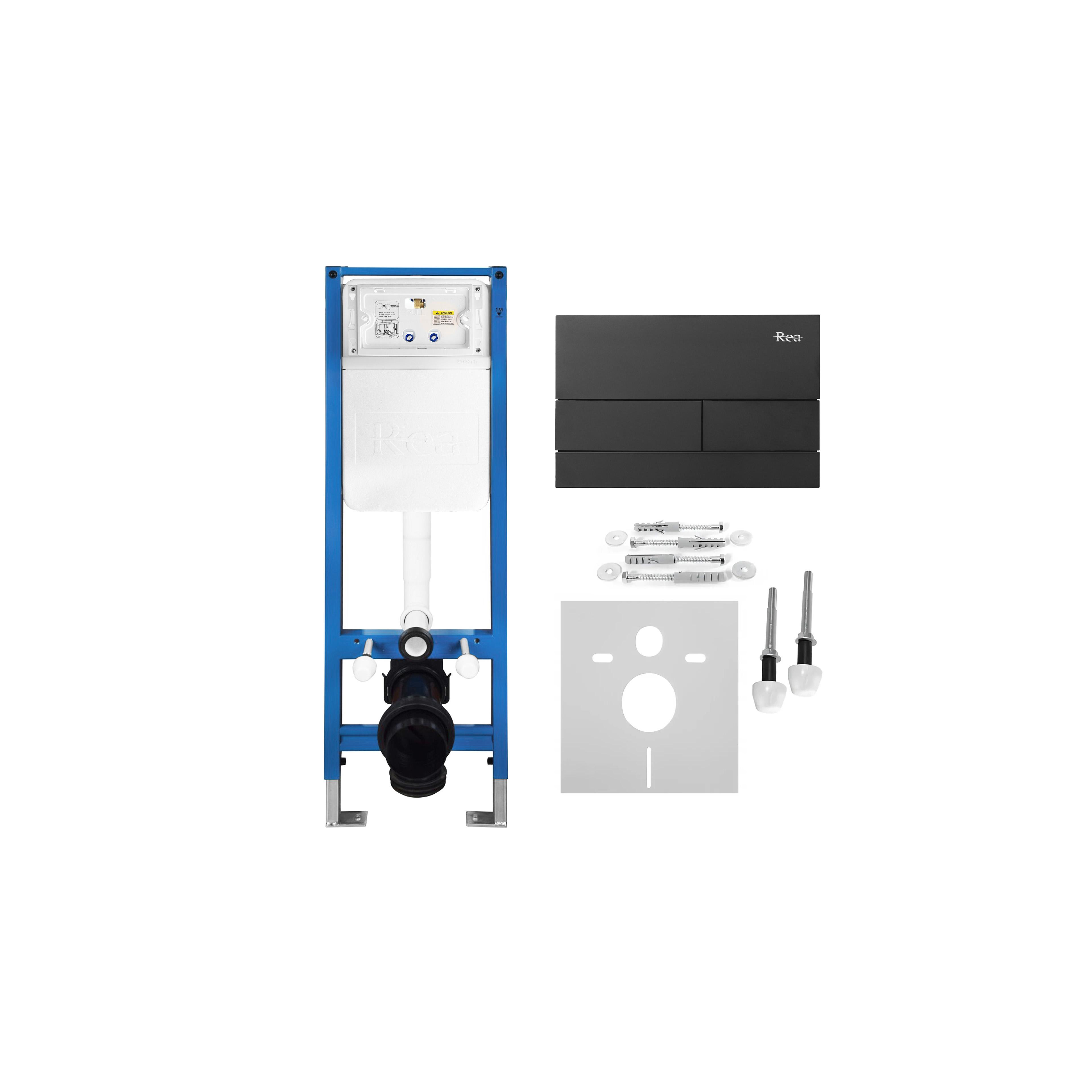 Unterputz-WC-Gestell Set Slim 024N mit T Black Matt Drückerplatte