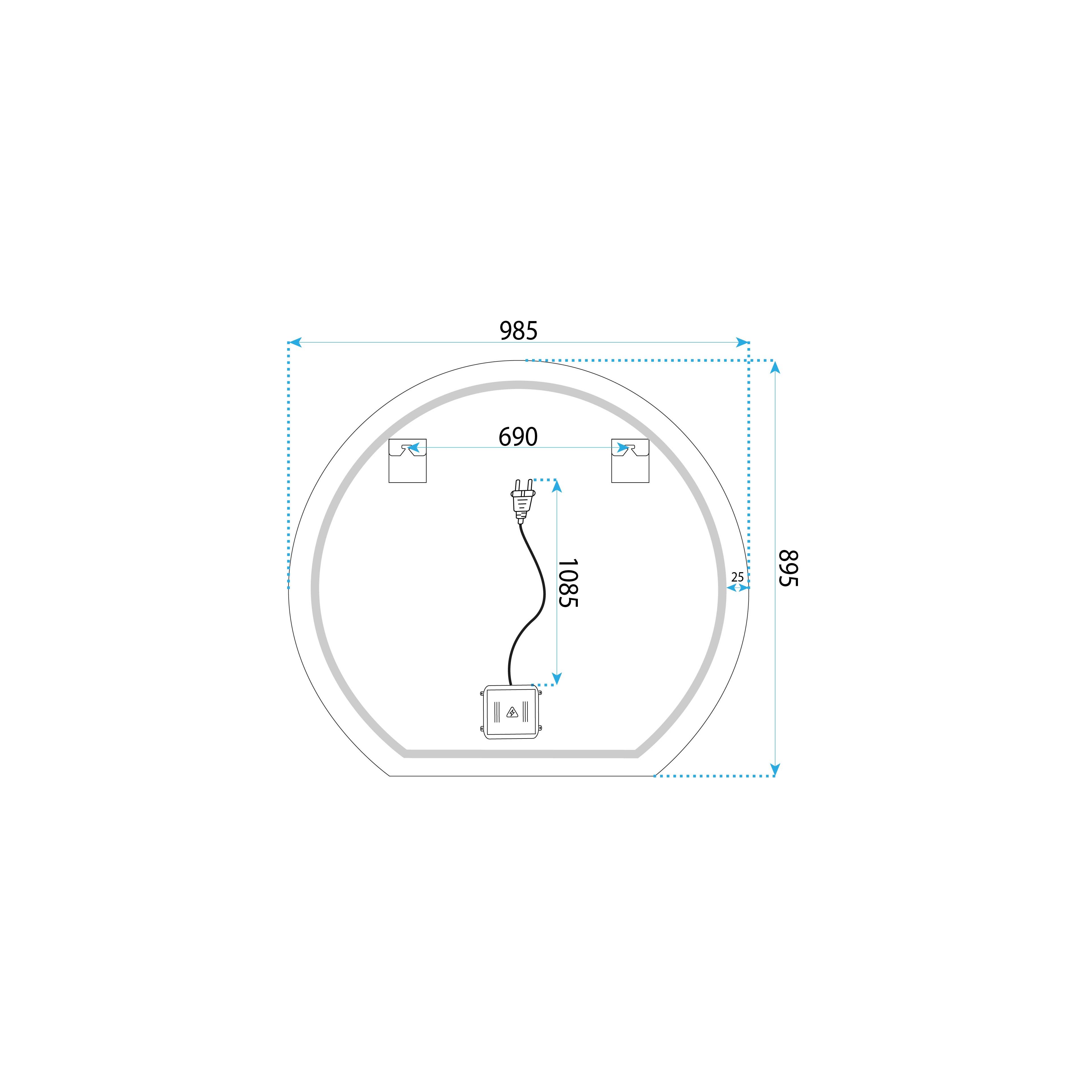 Miroir LED 100cm Fabio