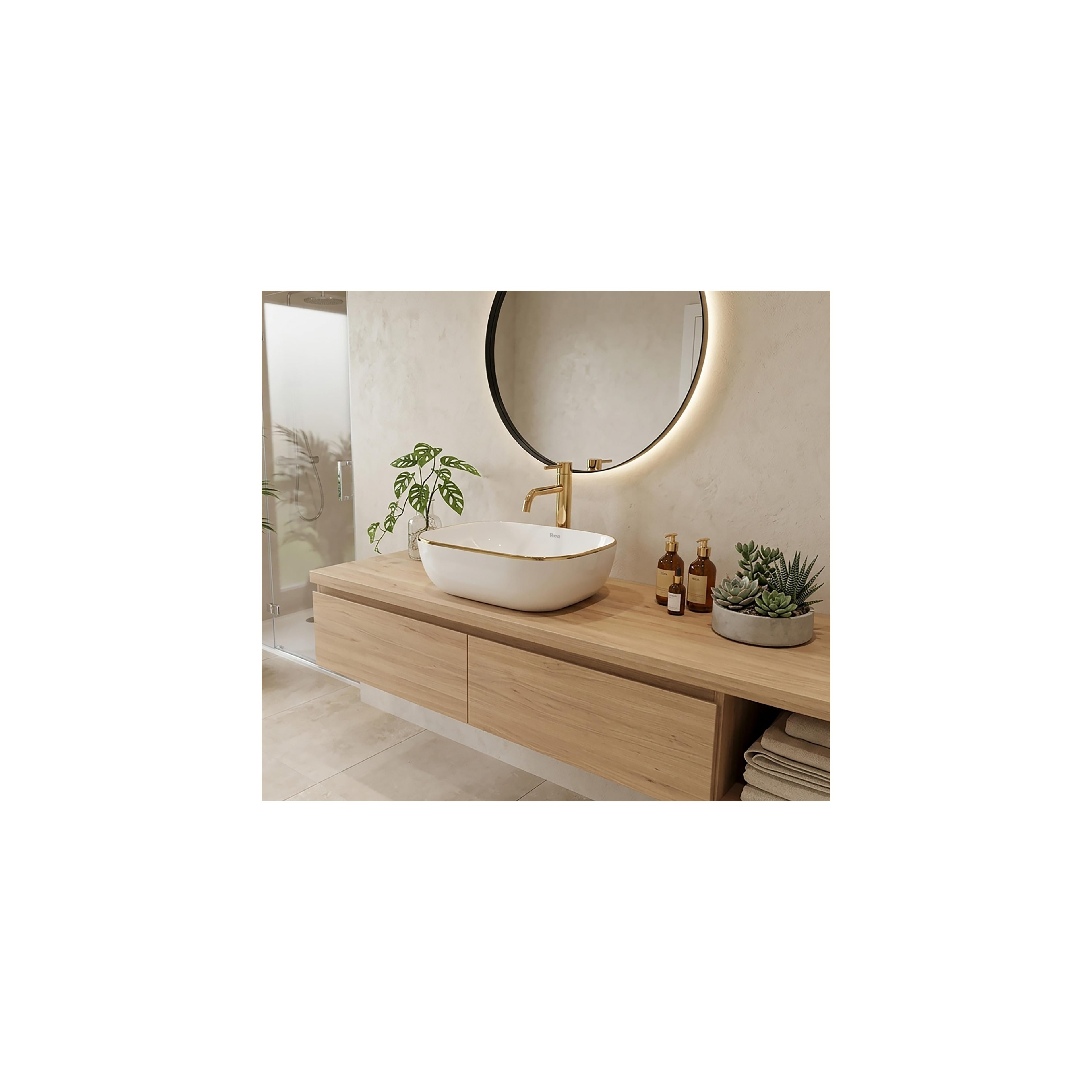 Lavoar pentru blat Rea Belinda Auriu Gold Edge