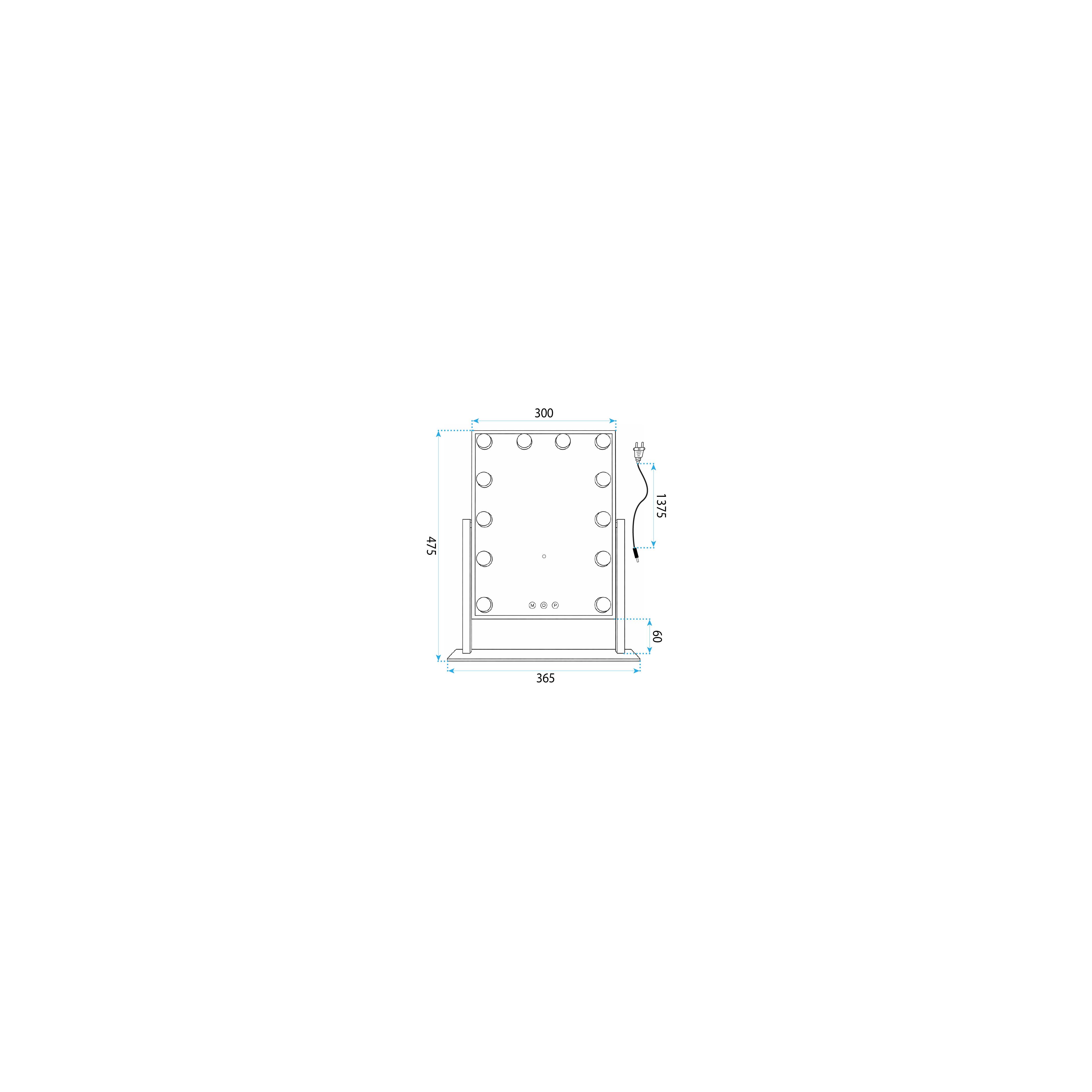 Specchio LED HOLLYWOOD White 30x40
