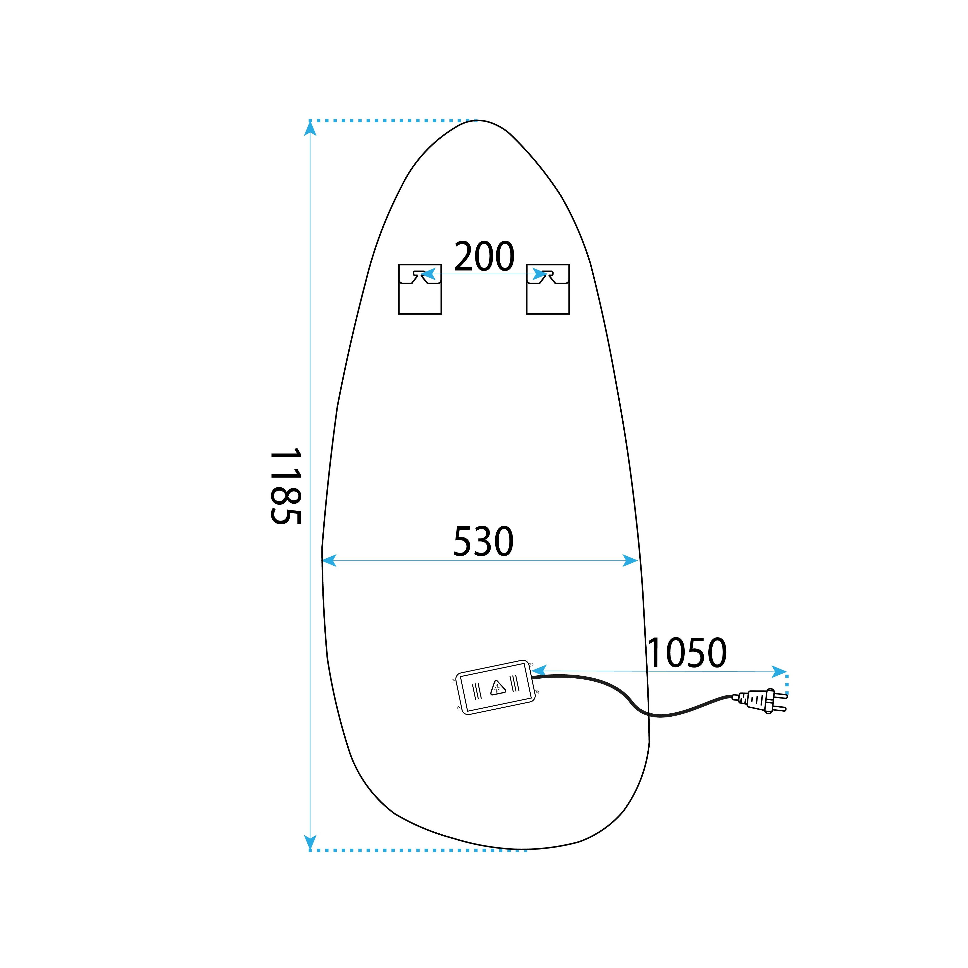 LED Tükör 120x55cm YH-3359
