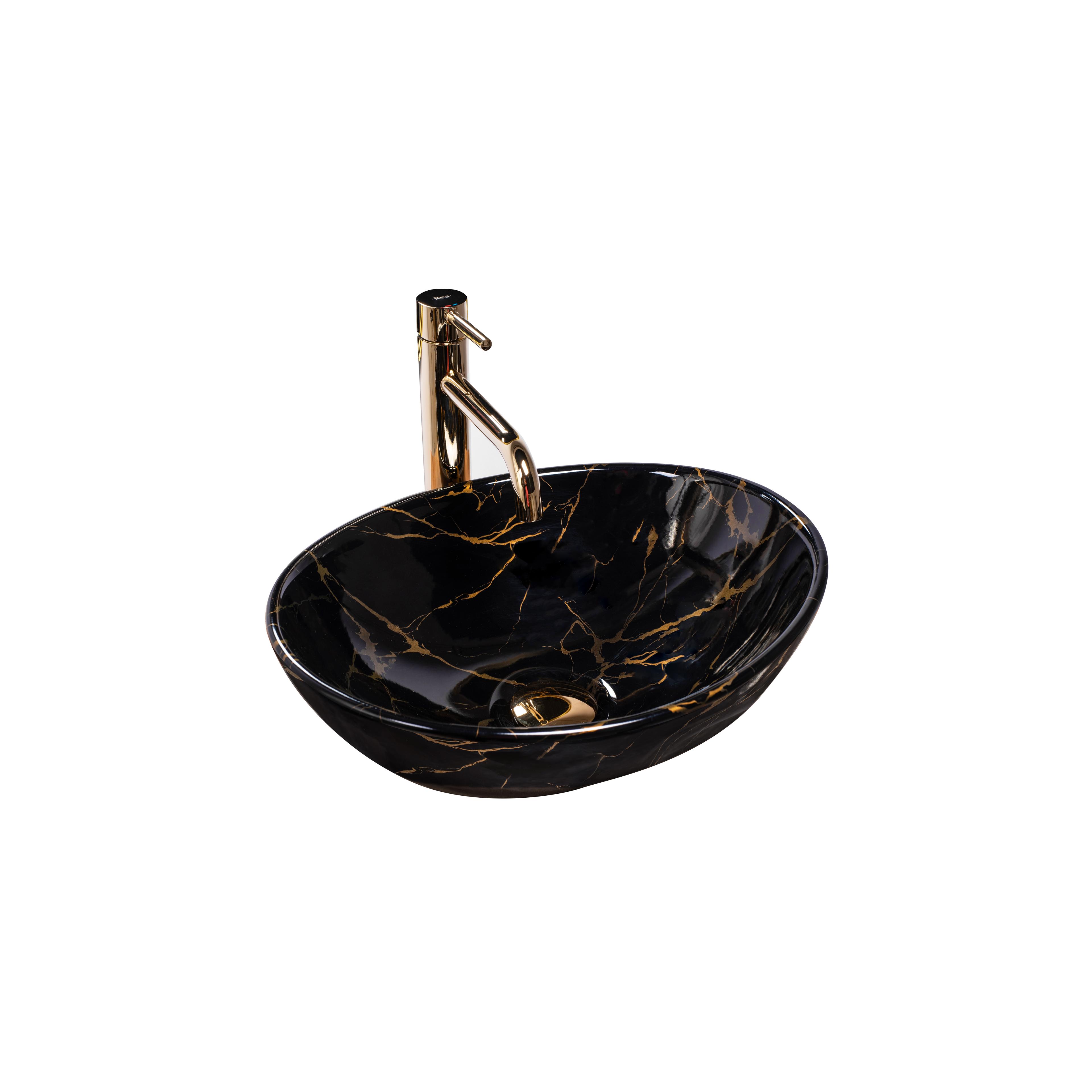 Lavabo de sobremesa Rea Sofia Black Marble