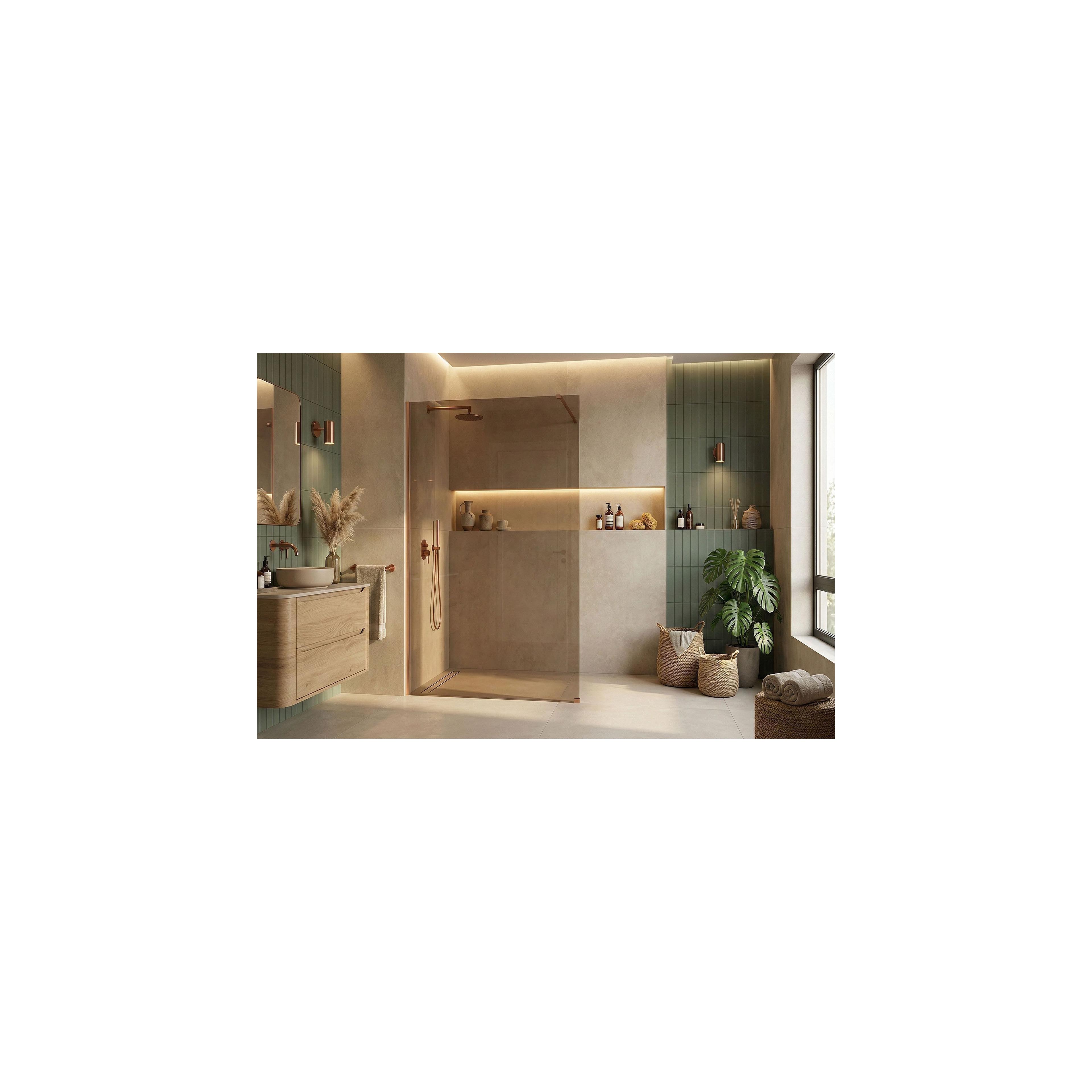 Paroi de douche Rea Flexi Brown / Brush Copper 130