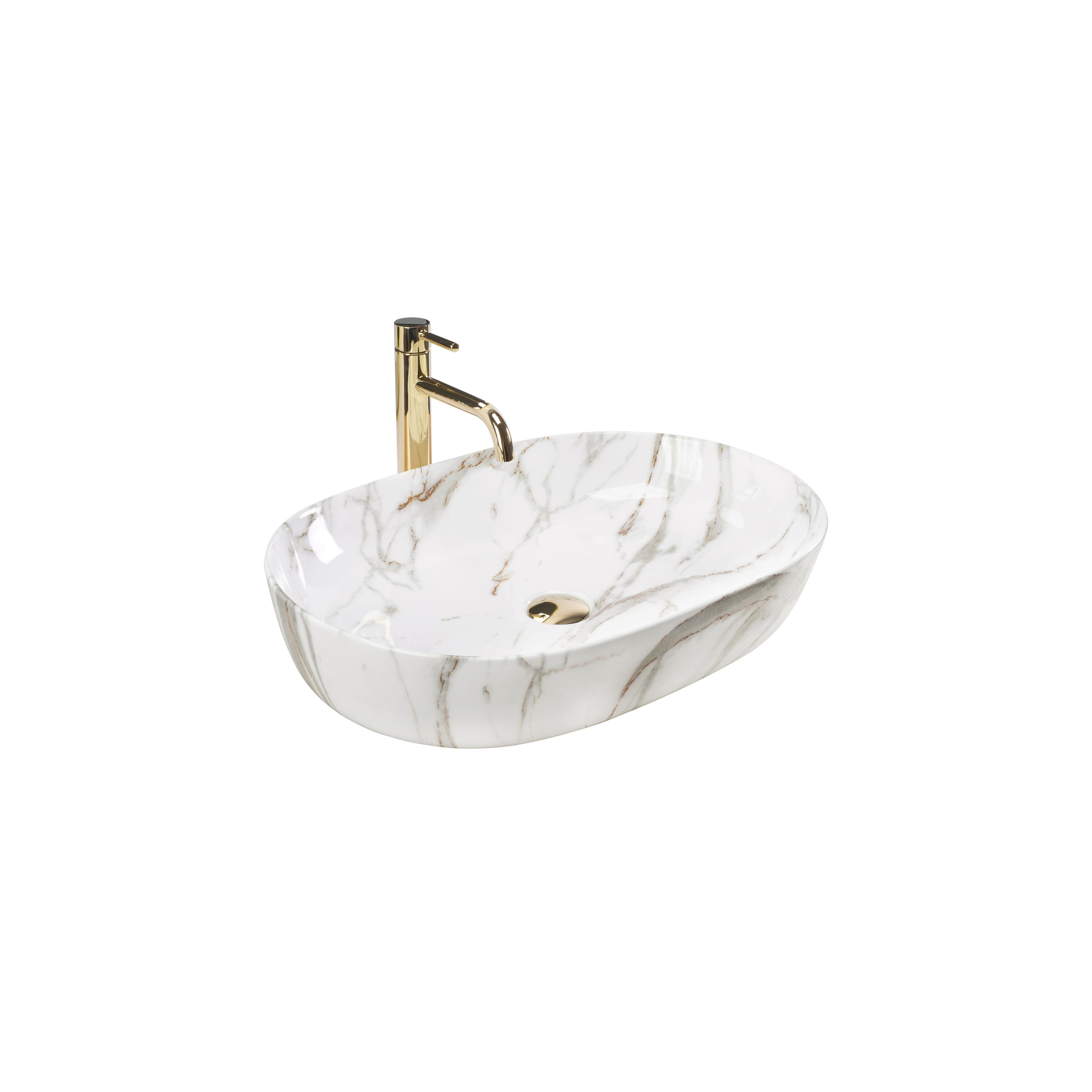 Lavoarul REA CLEO 61 Shiny Aiax din ceramică