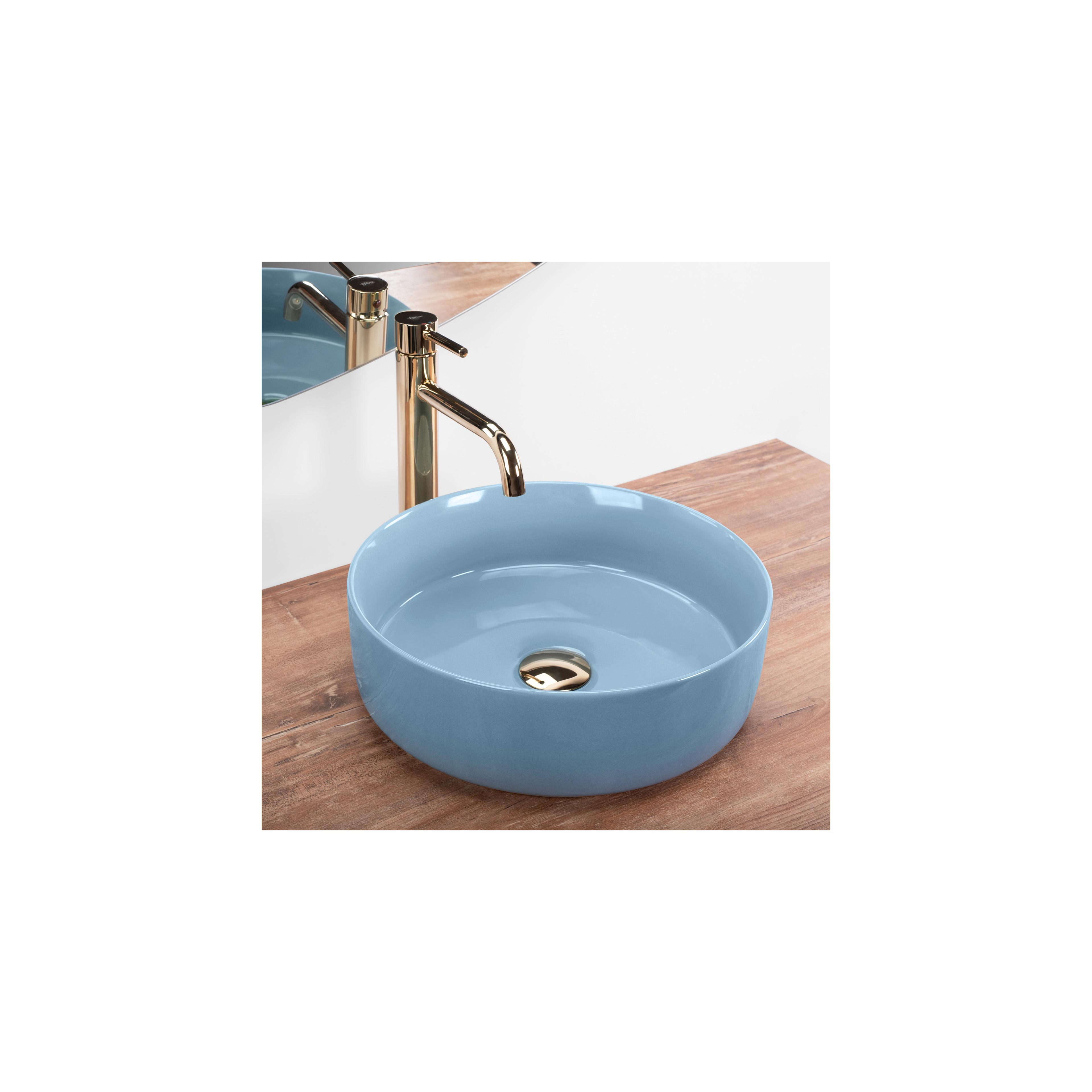 Umywalka nablatowa Rea SAMI L.BLUE SHINY