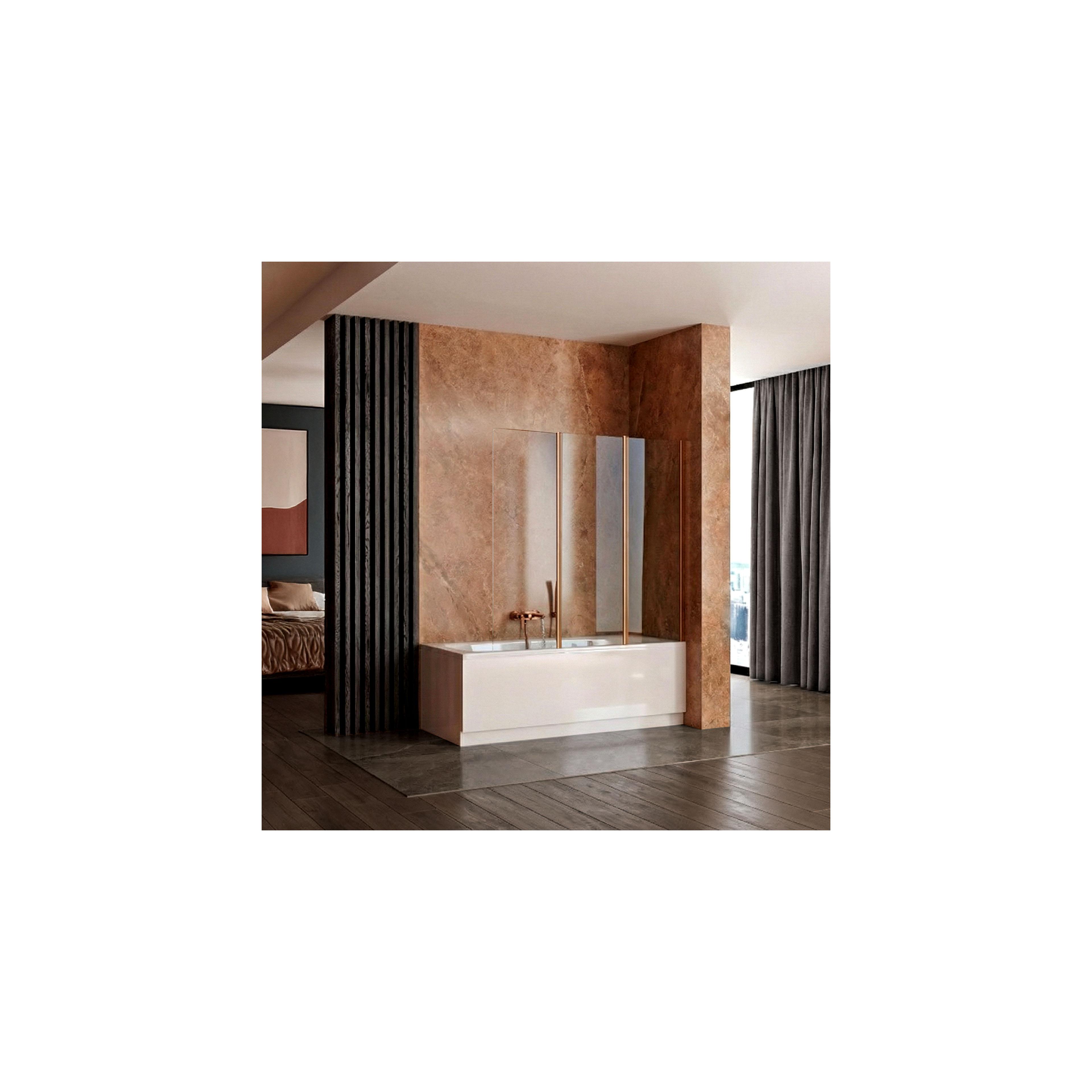 Pare-baignoire pliant Rea Agat-3 120 Brush Copper