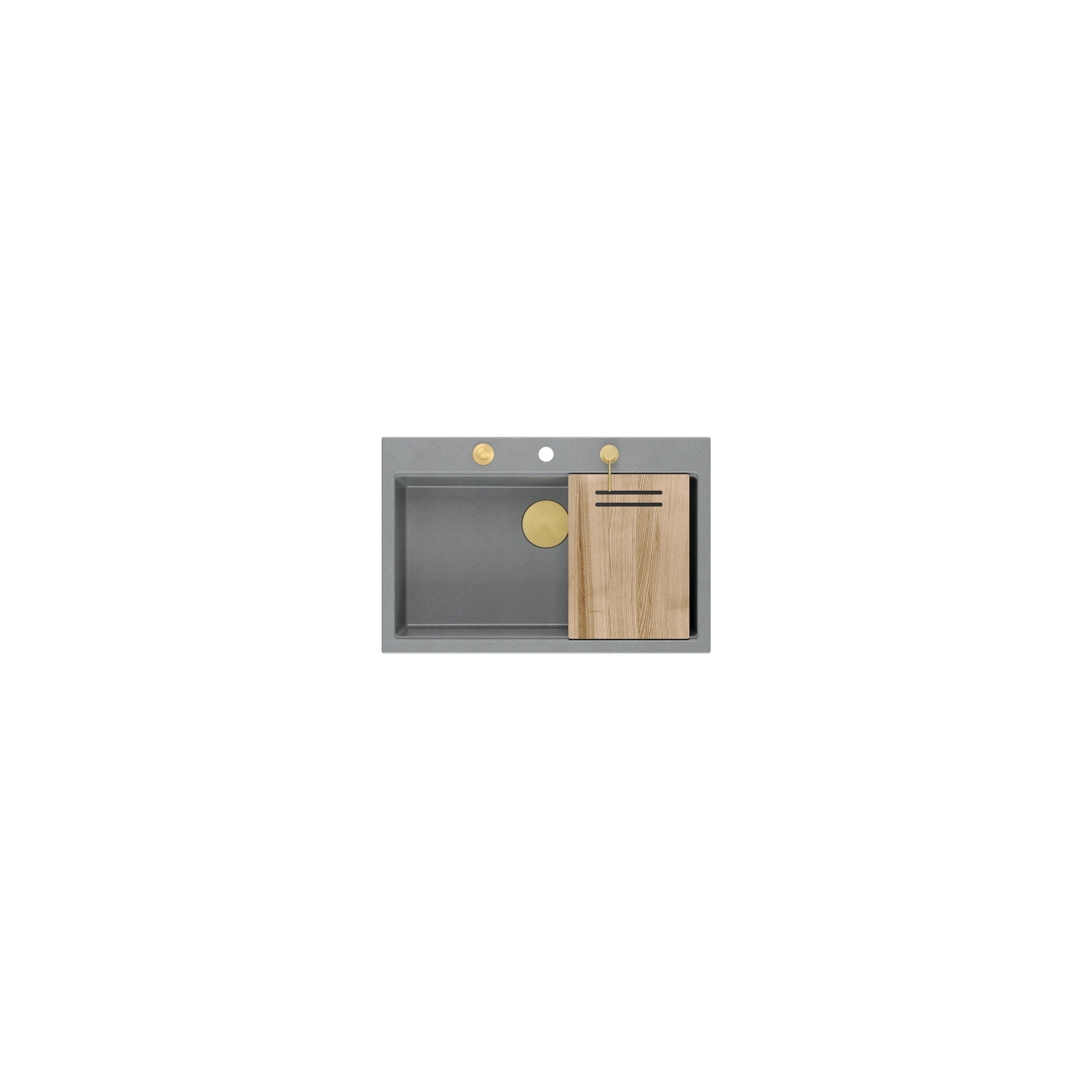 гранитна мивка MARC 110 WORKSTATION Grey Metallic