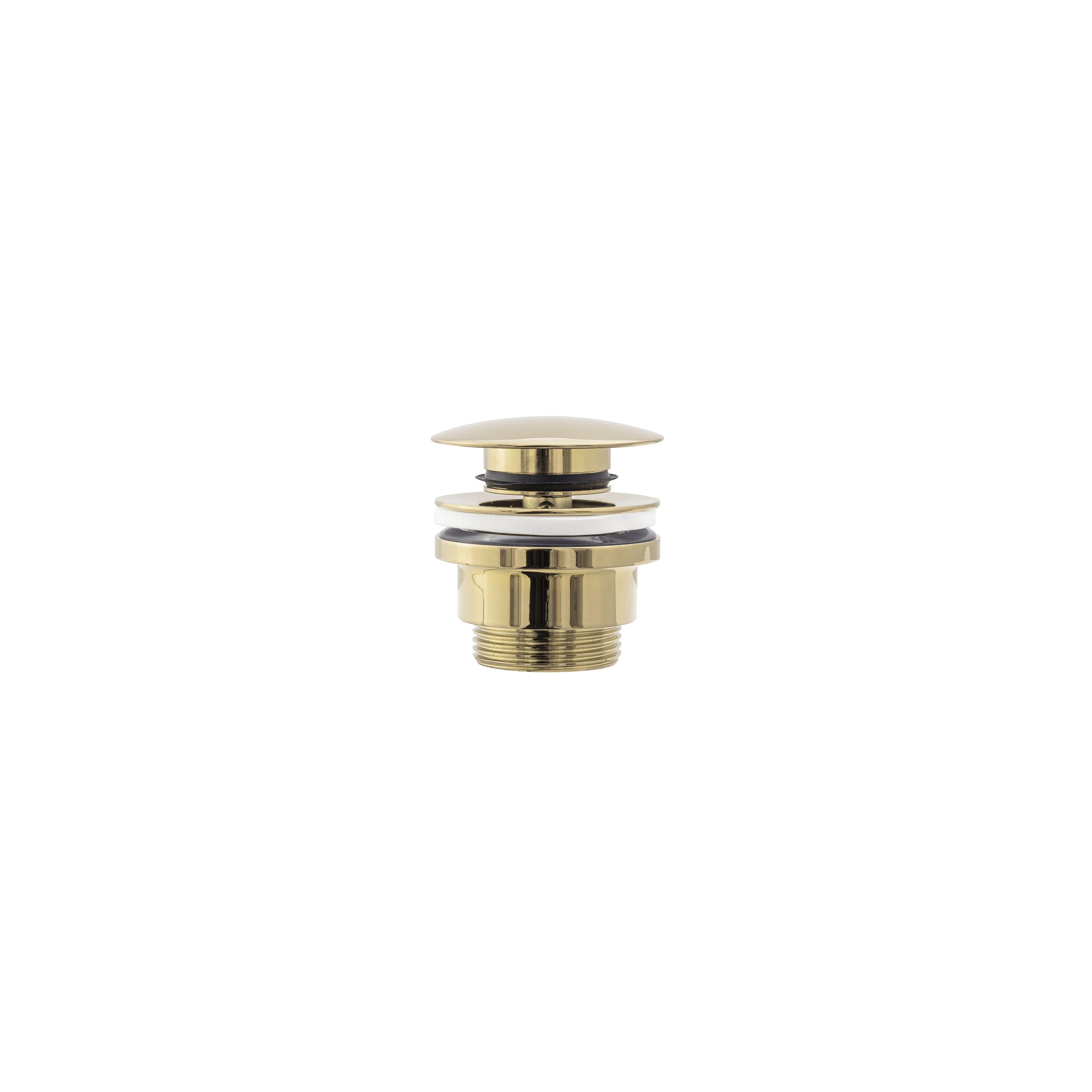 Set Countertop washbasin Linda stone + Bathroom faucet Lungo gold + Plug uniwersalny gold