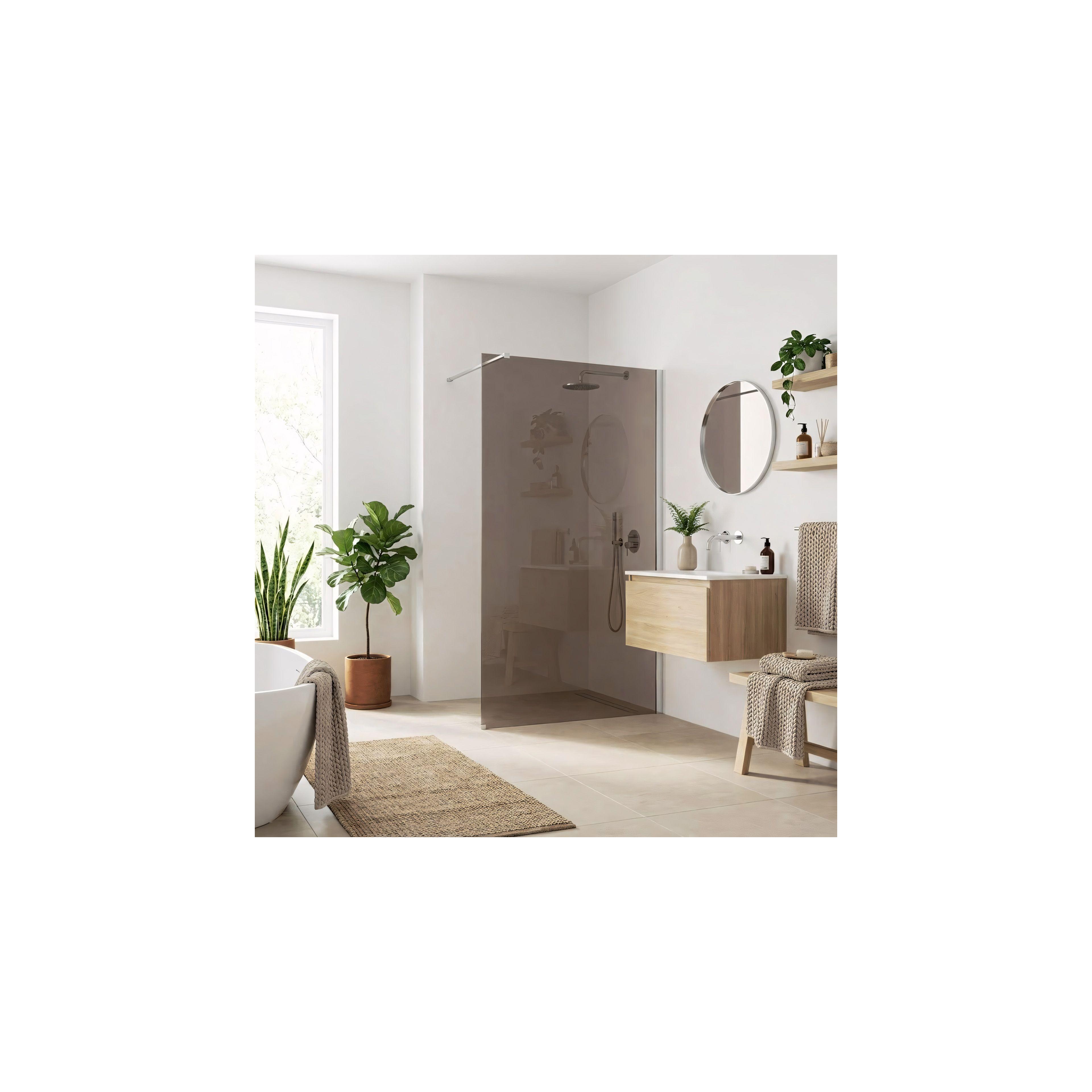 Duschwand Rea Flexi Brown / Chrome 130