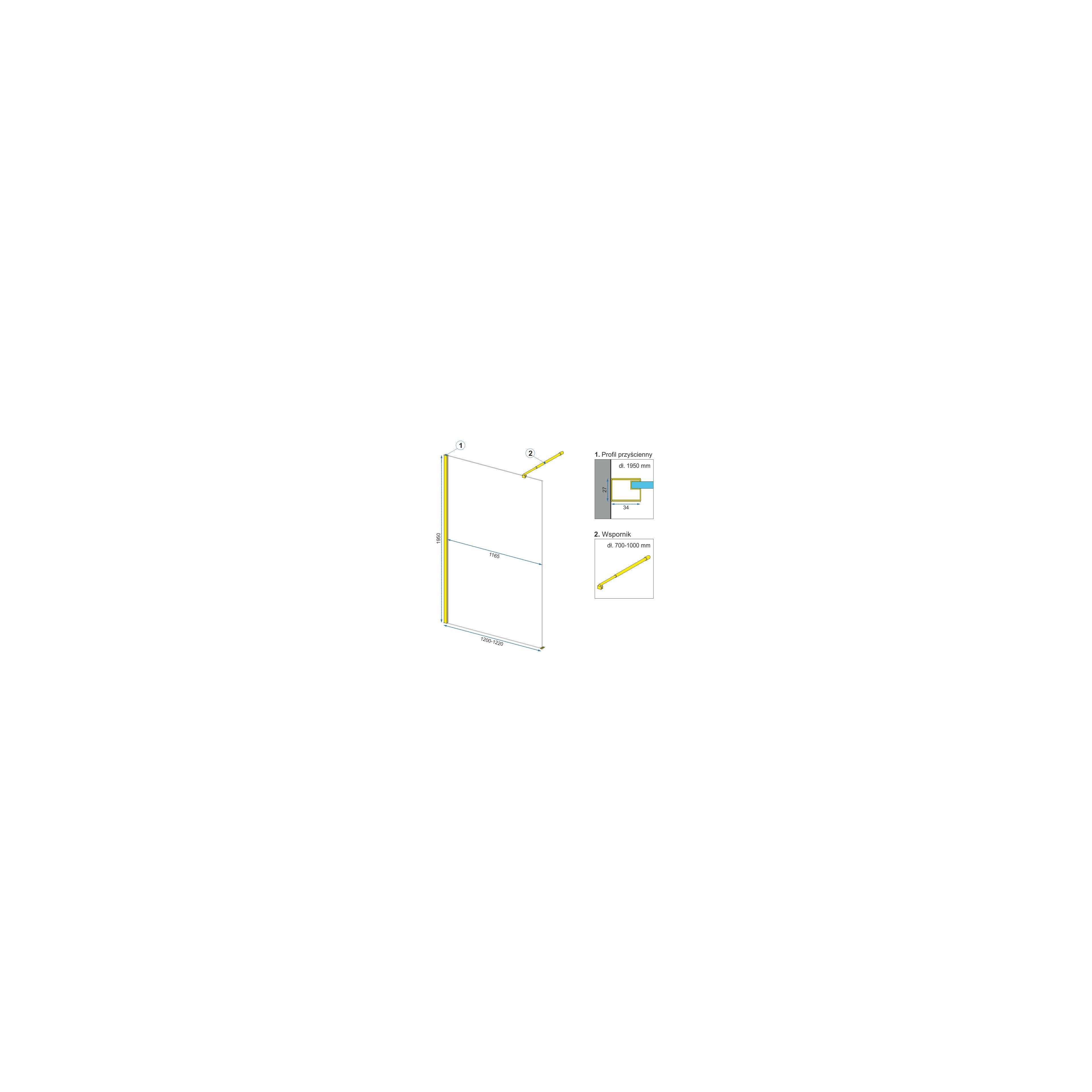Dušo siena Rea Aero Ombre Gold Brush/White 120