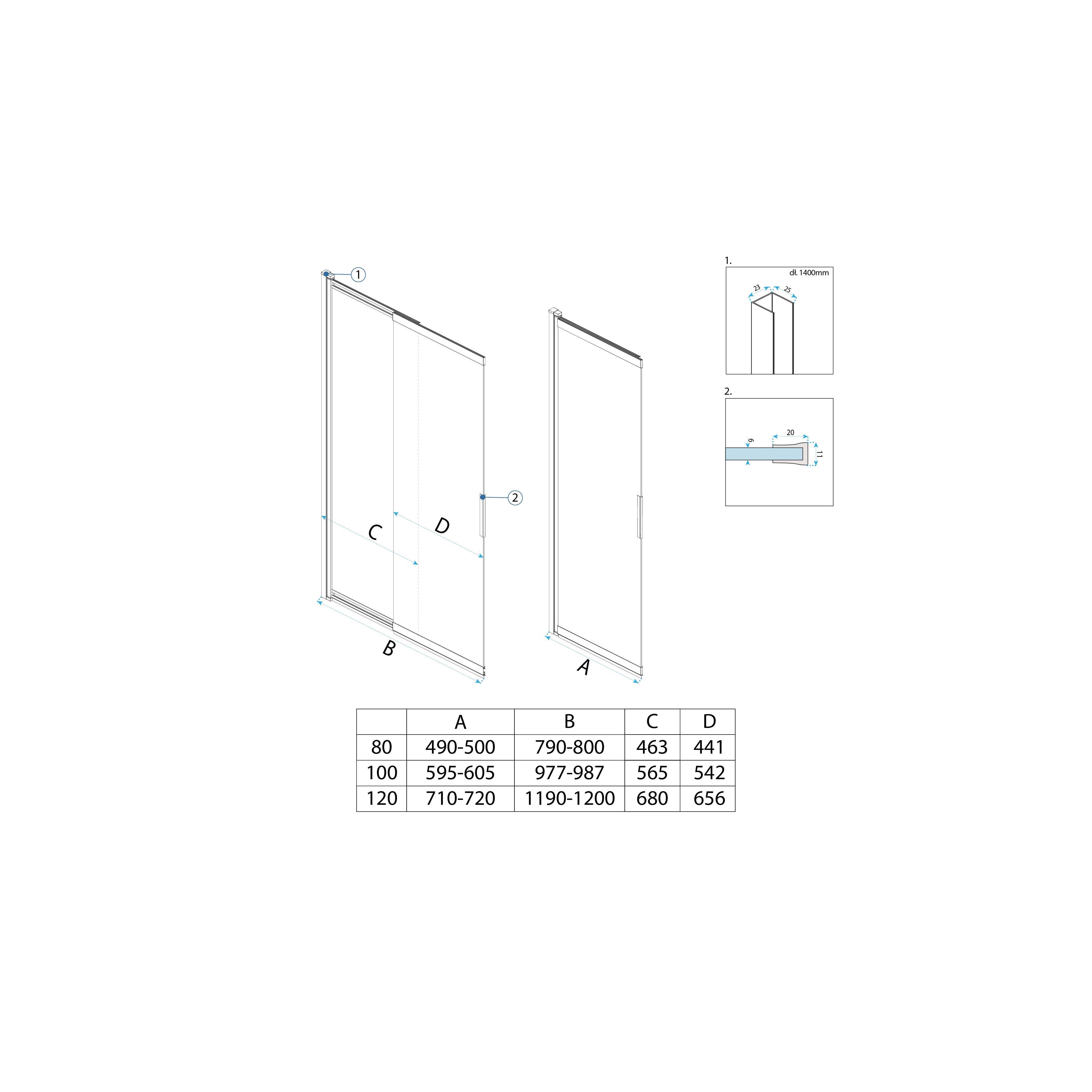 Paravento vasca scorrevole REA Dario Chrome 120