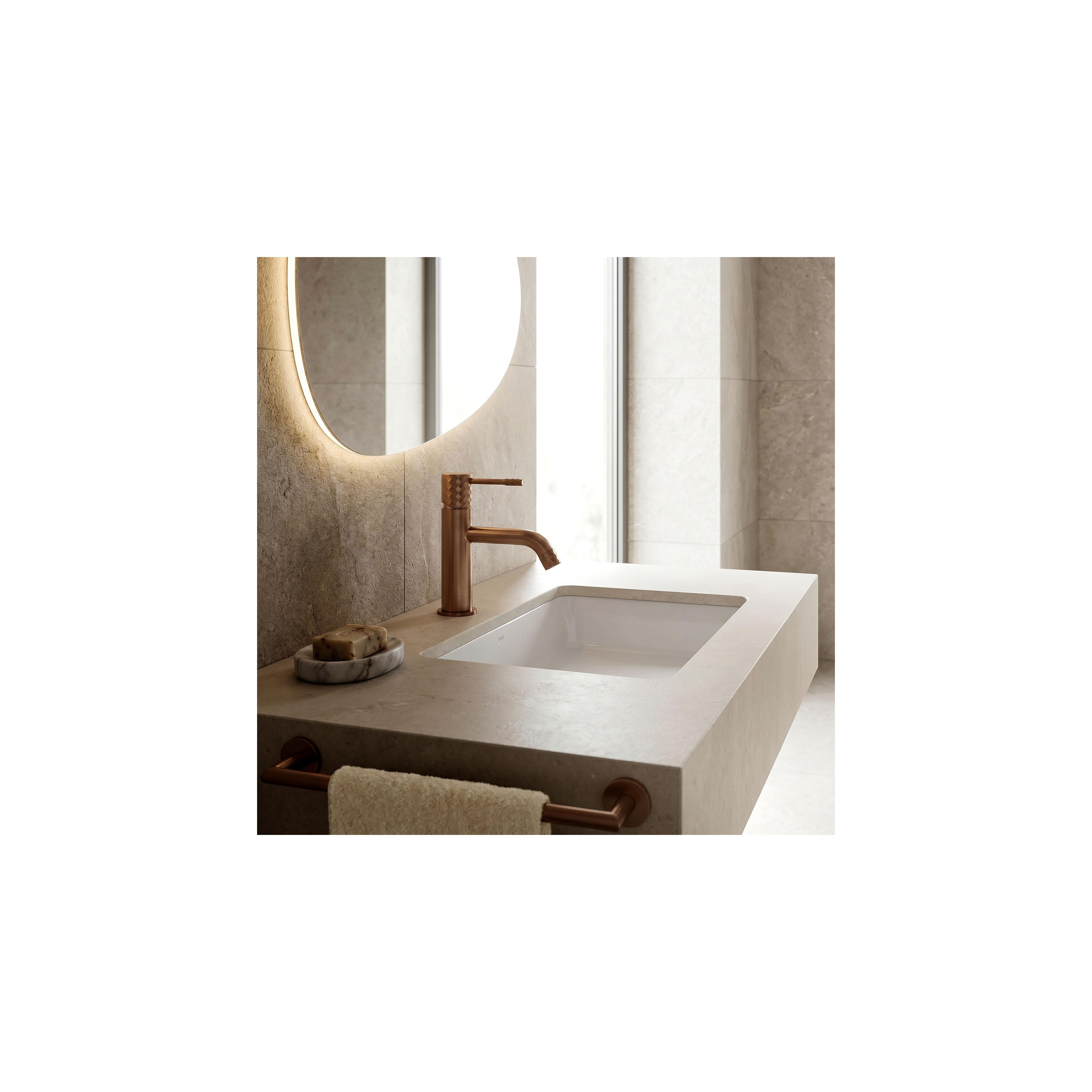 Βρύση νιπτήρα Rea Lungo Diamond Brush Copper Χαμηλή