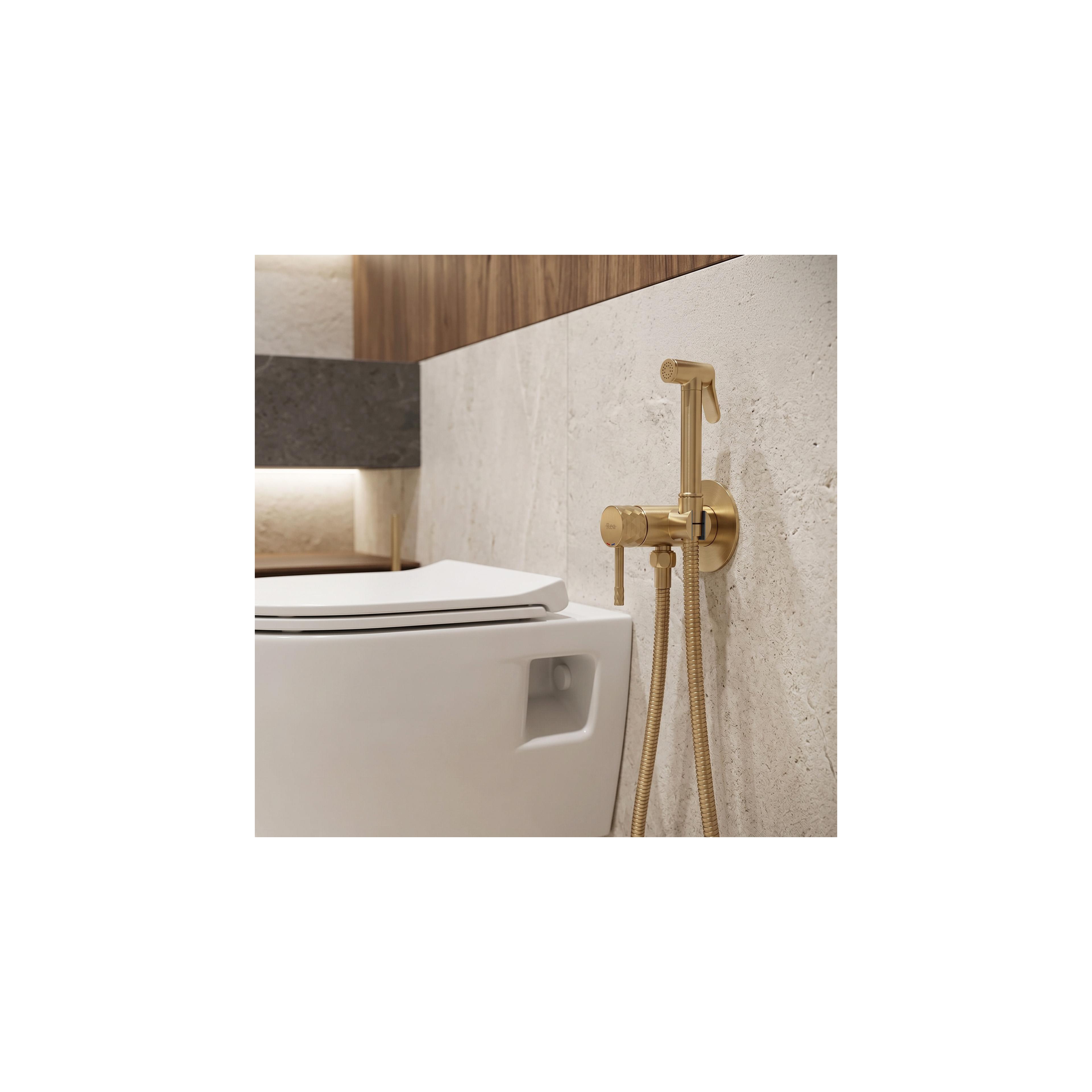 Bidet faucet Rea Lungo Loop Diamond Brush Gold