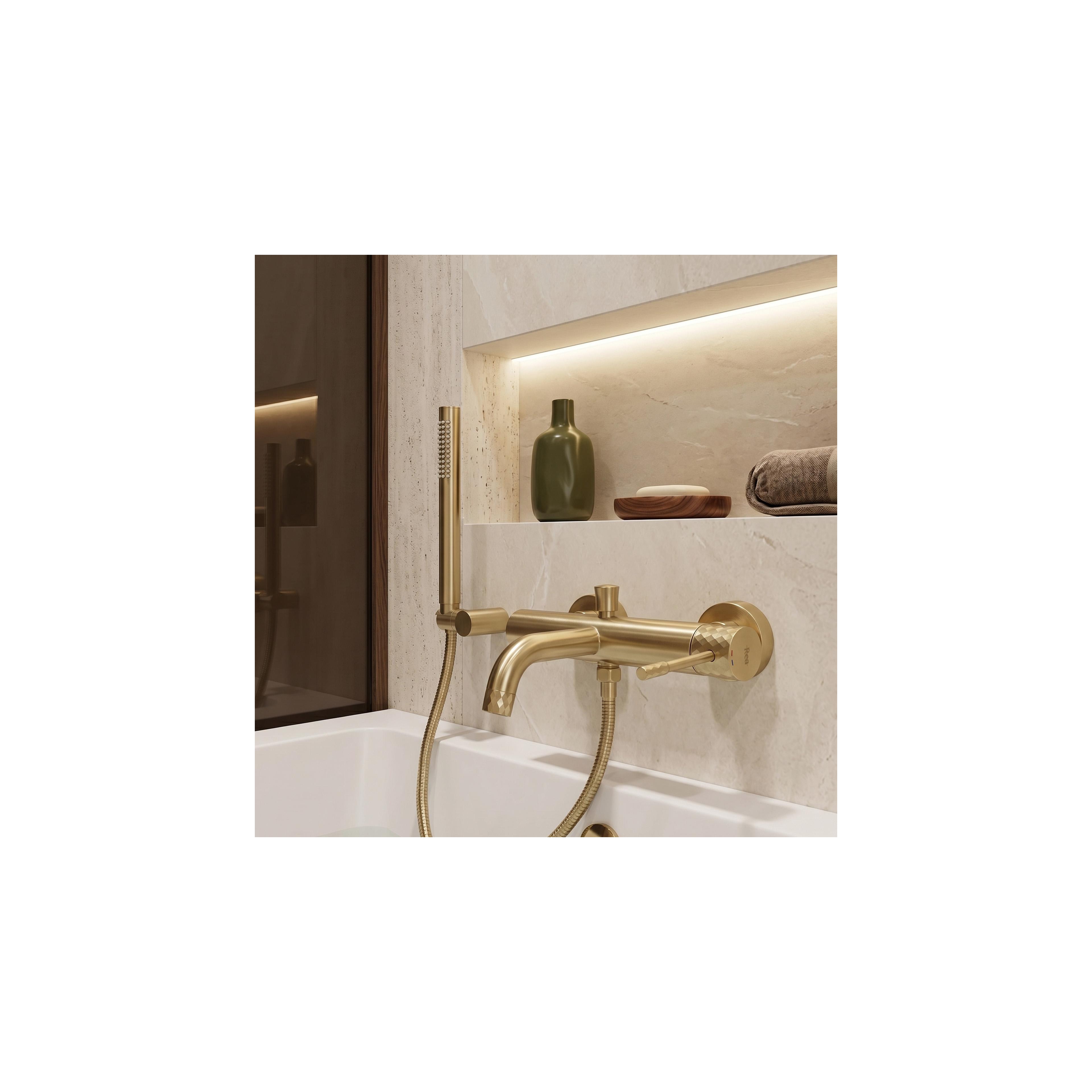 Bathroom faucet Rea Lungo Diamond Brush Gold