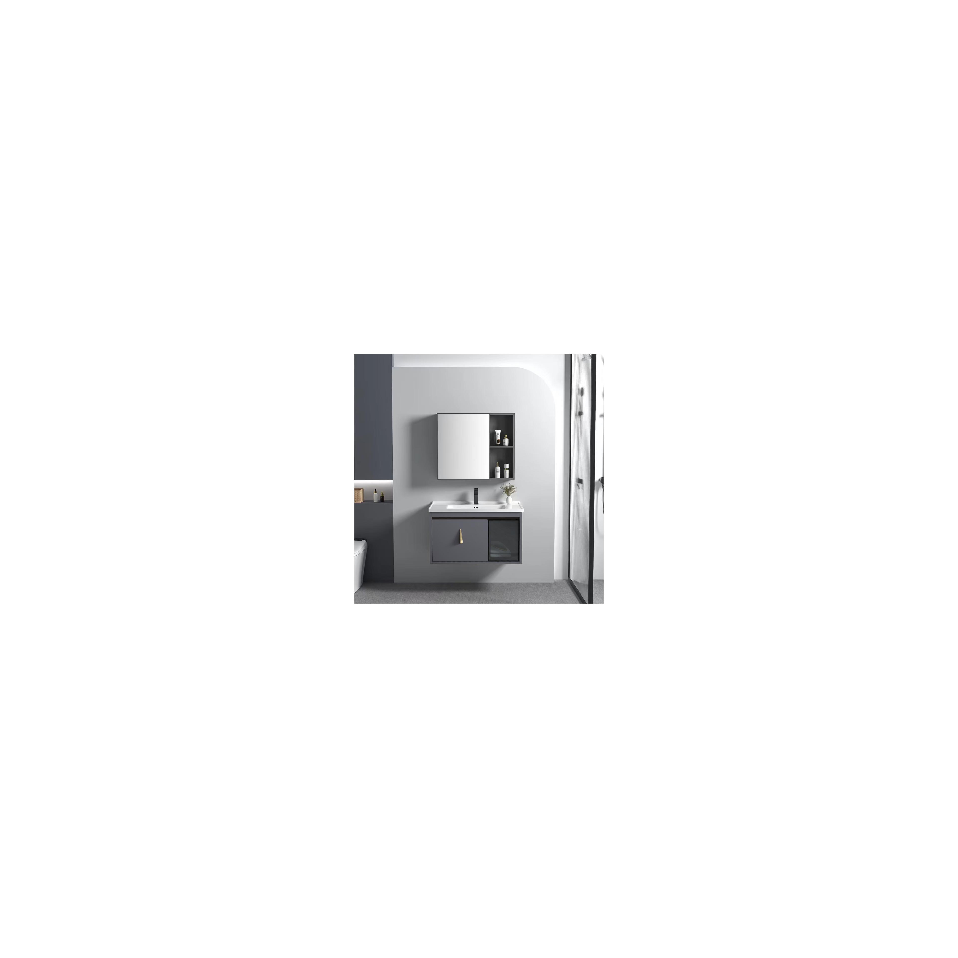 Ensemble de meubles de salle de bain Paris 60cm Grey meuble avec lavabo + miroir + étagère