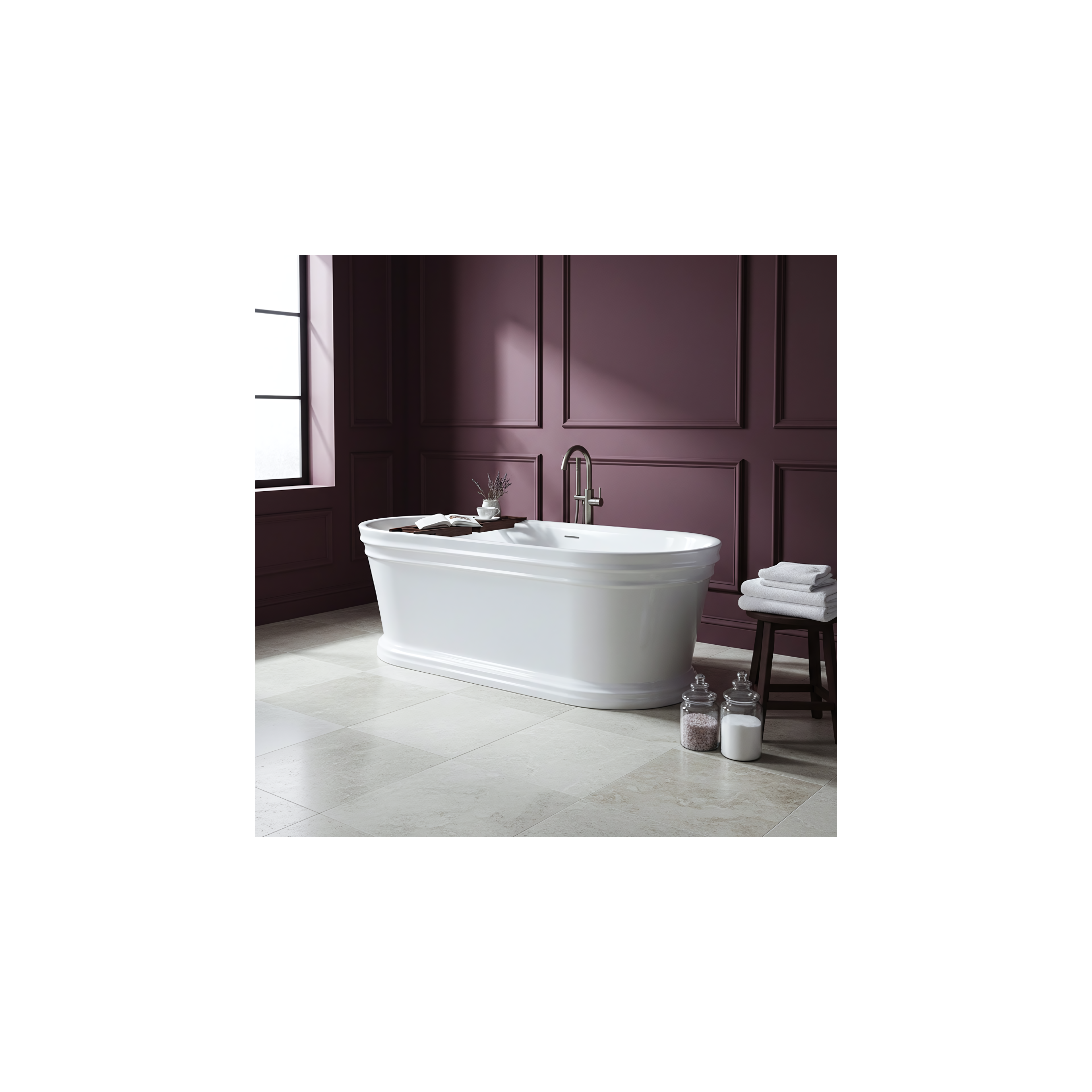 Baignoire autoportante en acrylique Olivia 170