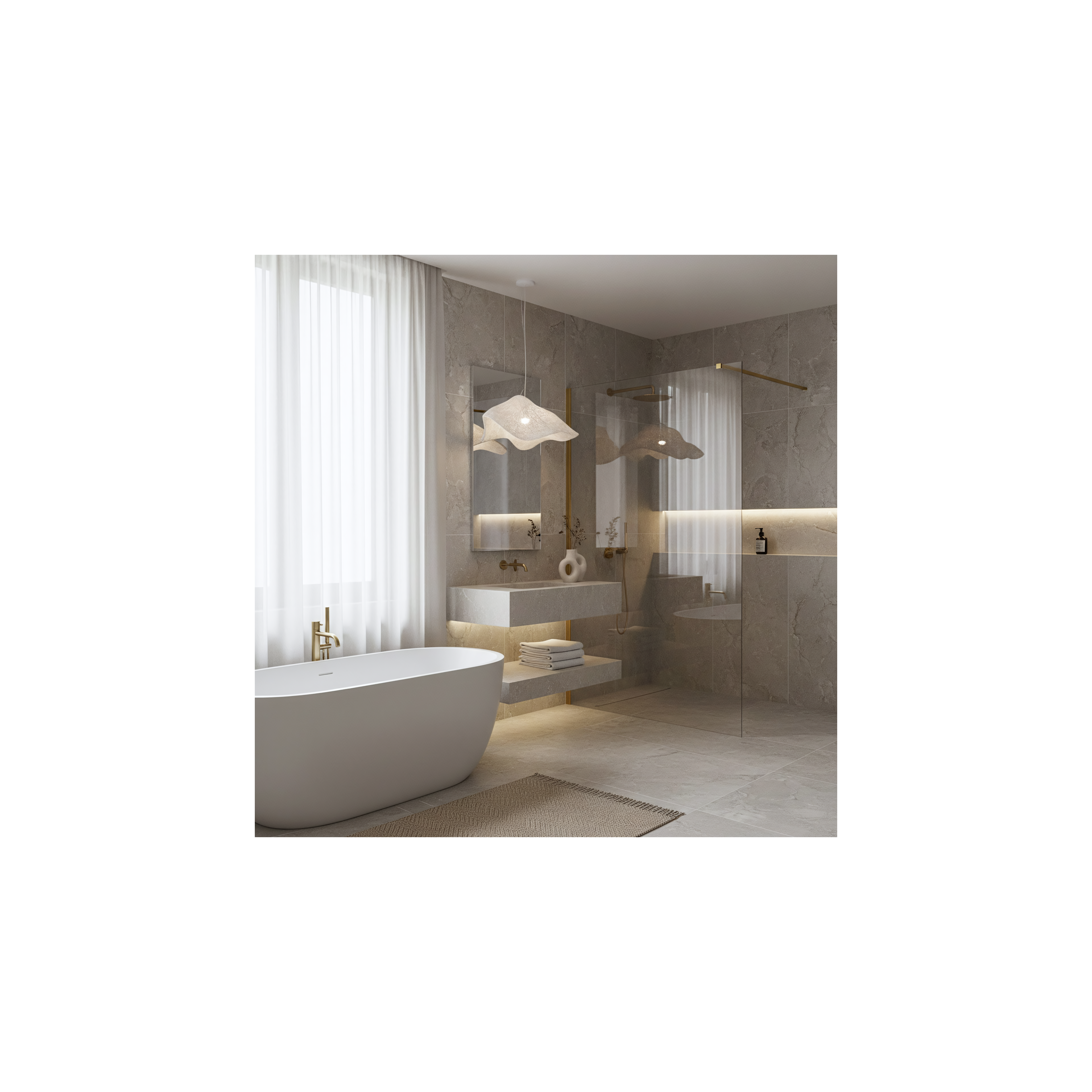 Paroi de douche Rea Flexi Transparent / Brush Gold 80