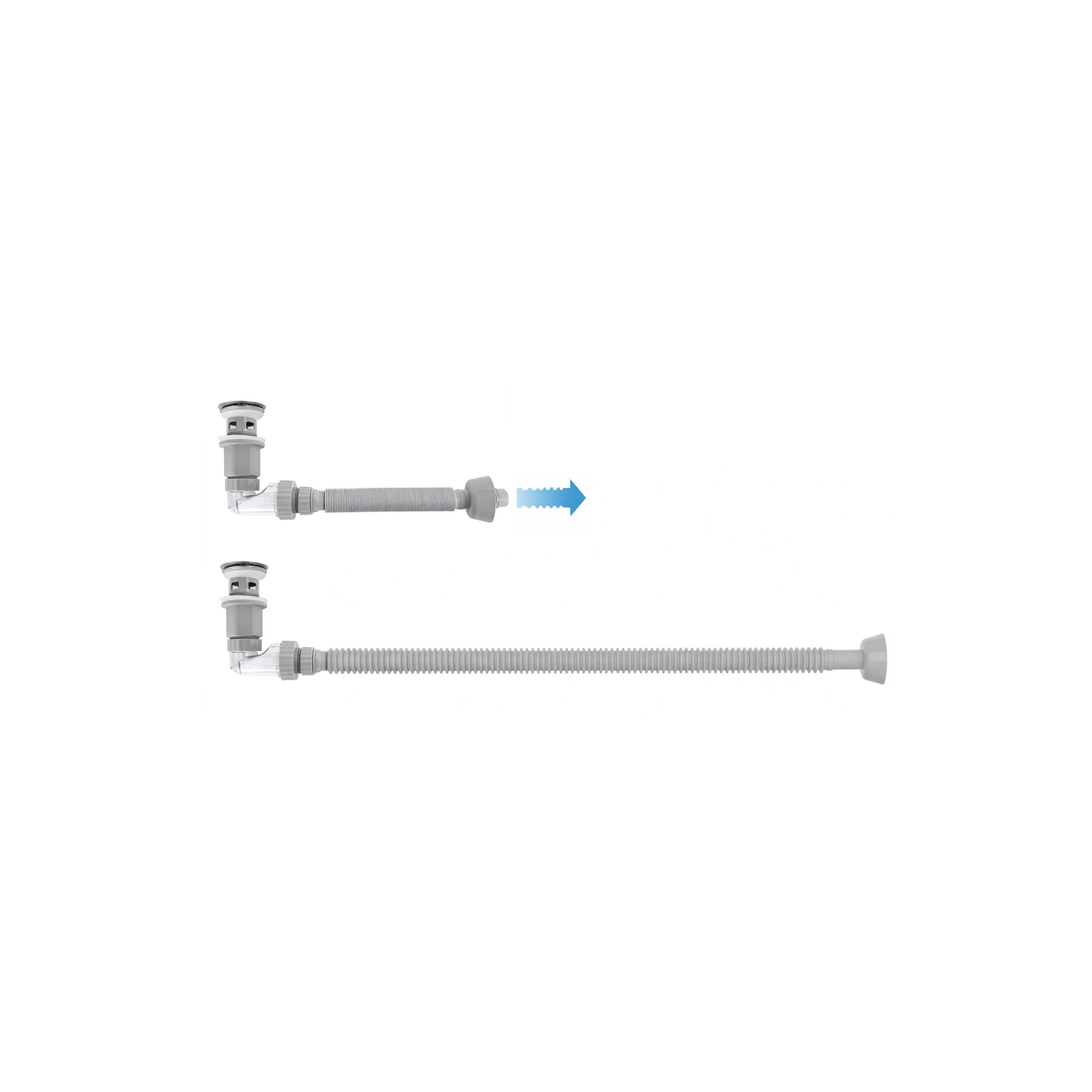 Washbasin siphon with click-clack drain REA Flow Black