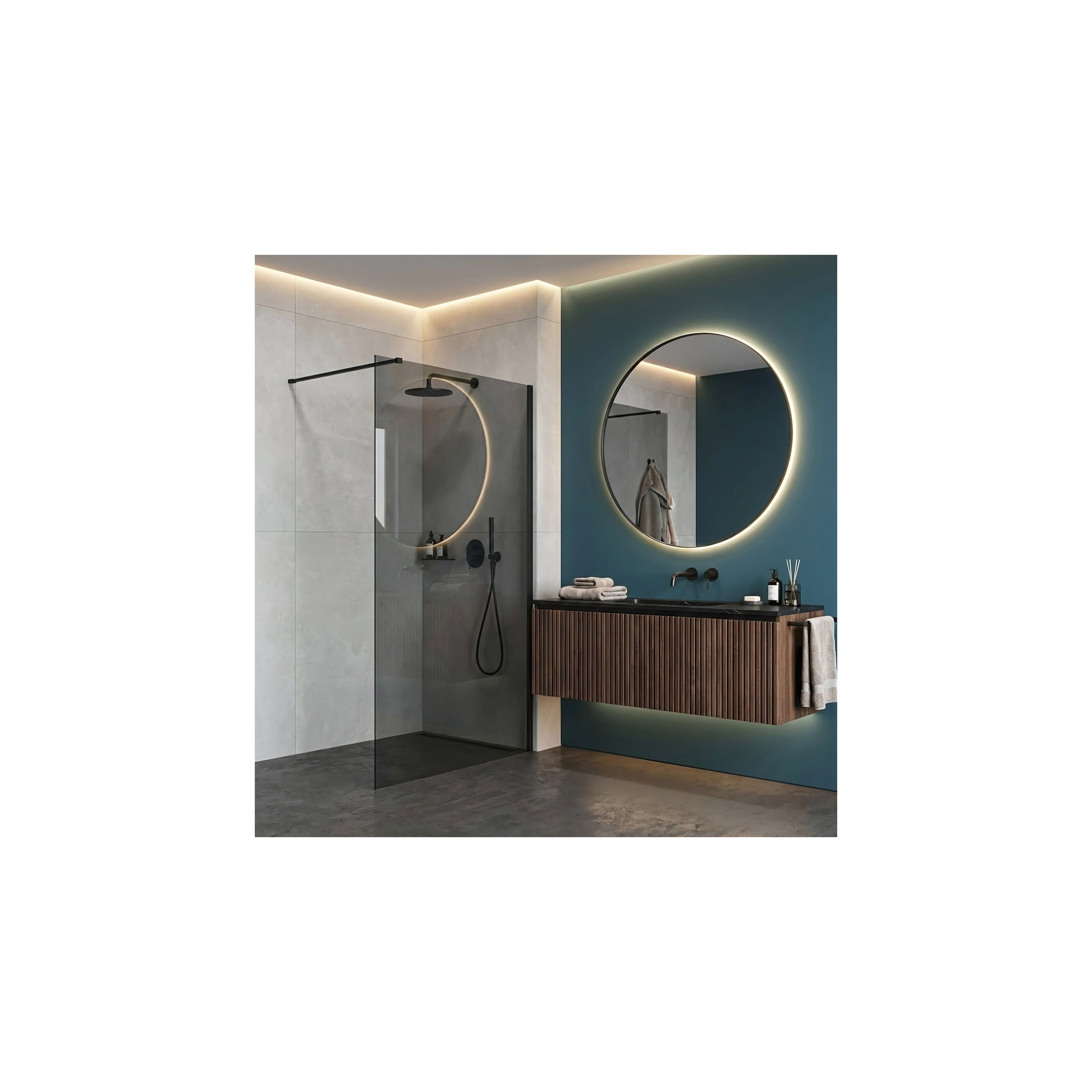 Paroi de douche Rea Flexi Grey / Black 90