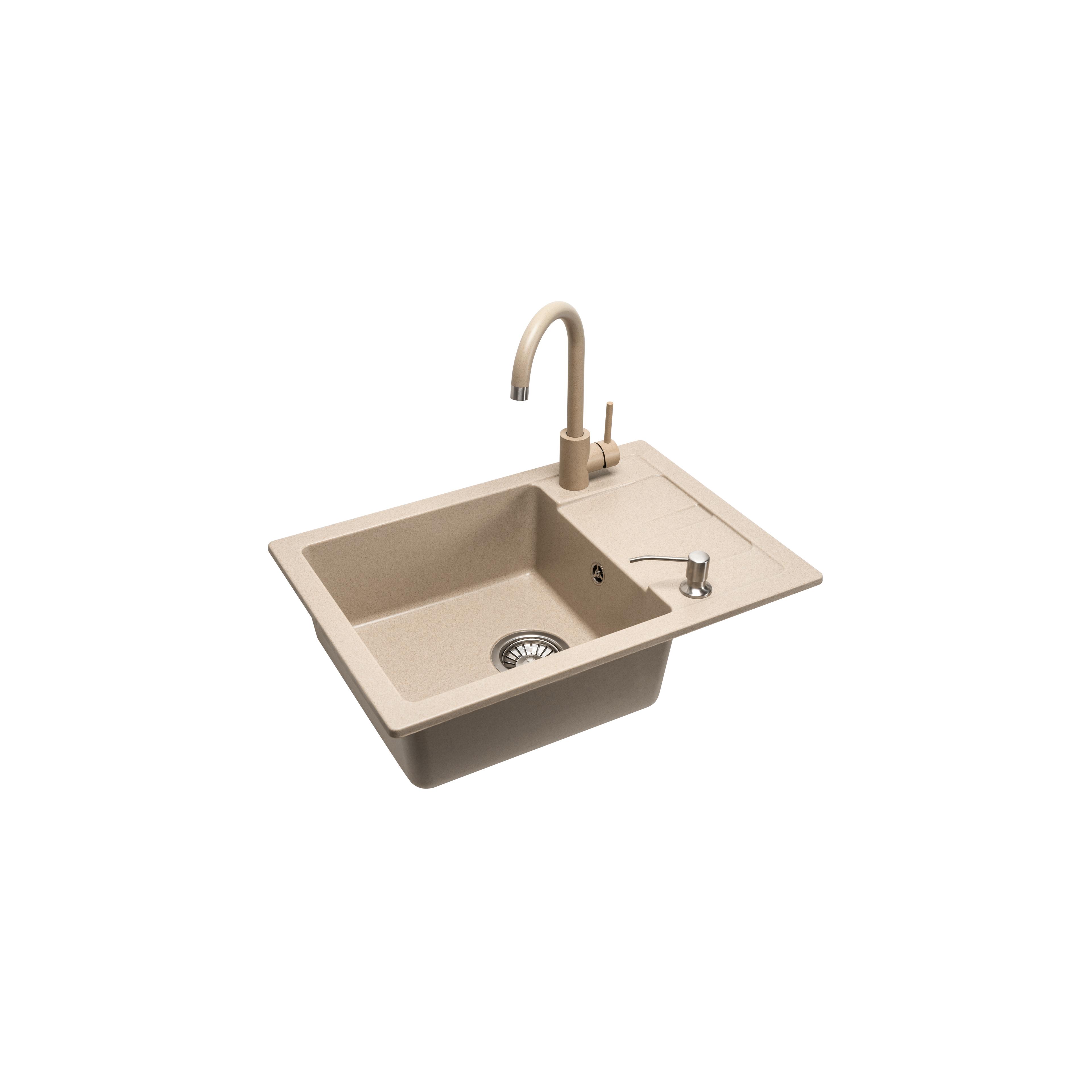 Chiuveta bucatarie Granit Nils Bej set 5in1
