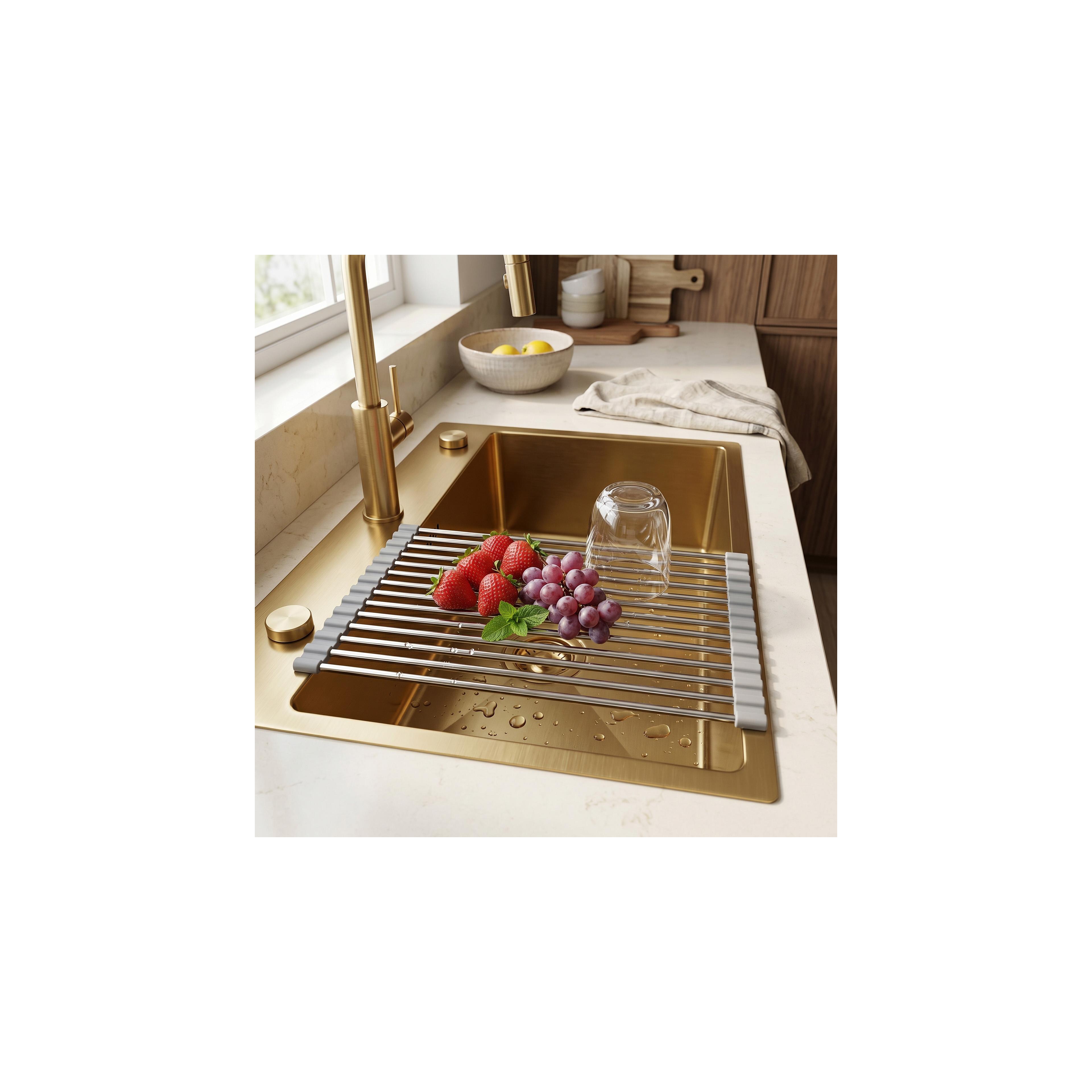 Roll-up dish drying rack for sink REA P12298A Grey