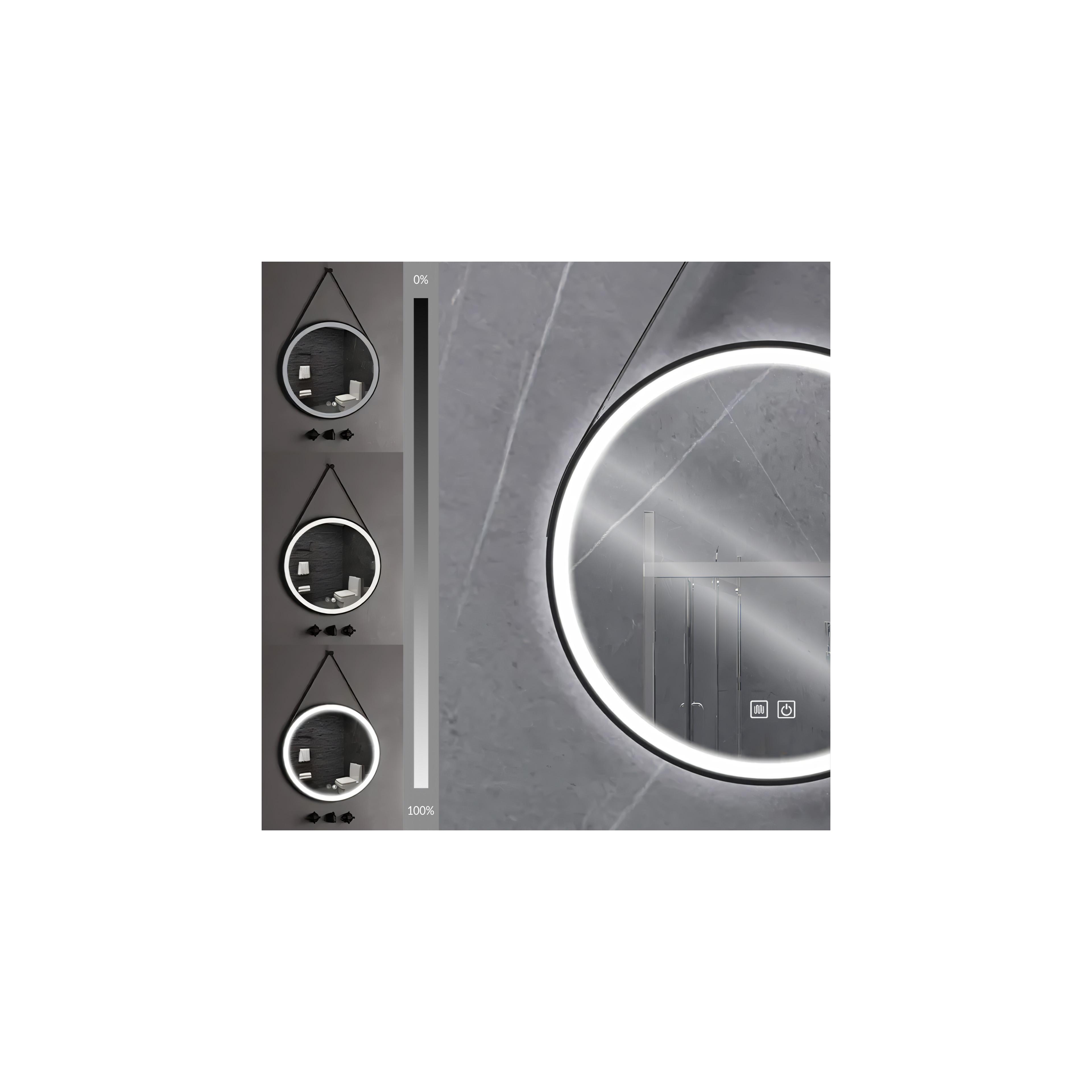 Round LED Mirror Hanging on Strap 70 cm 104