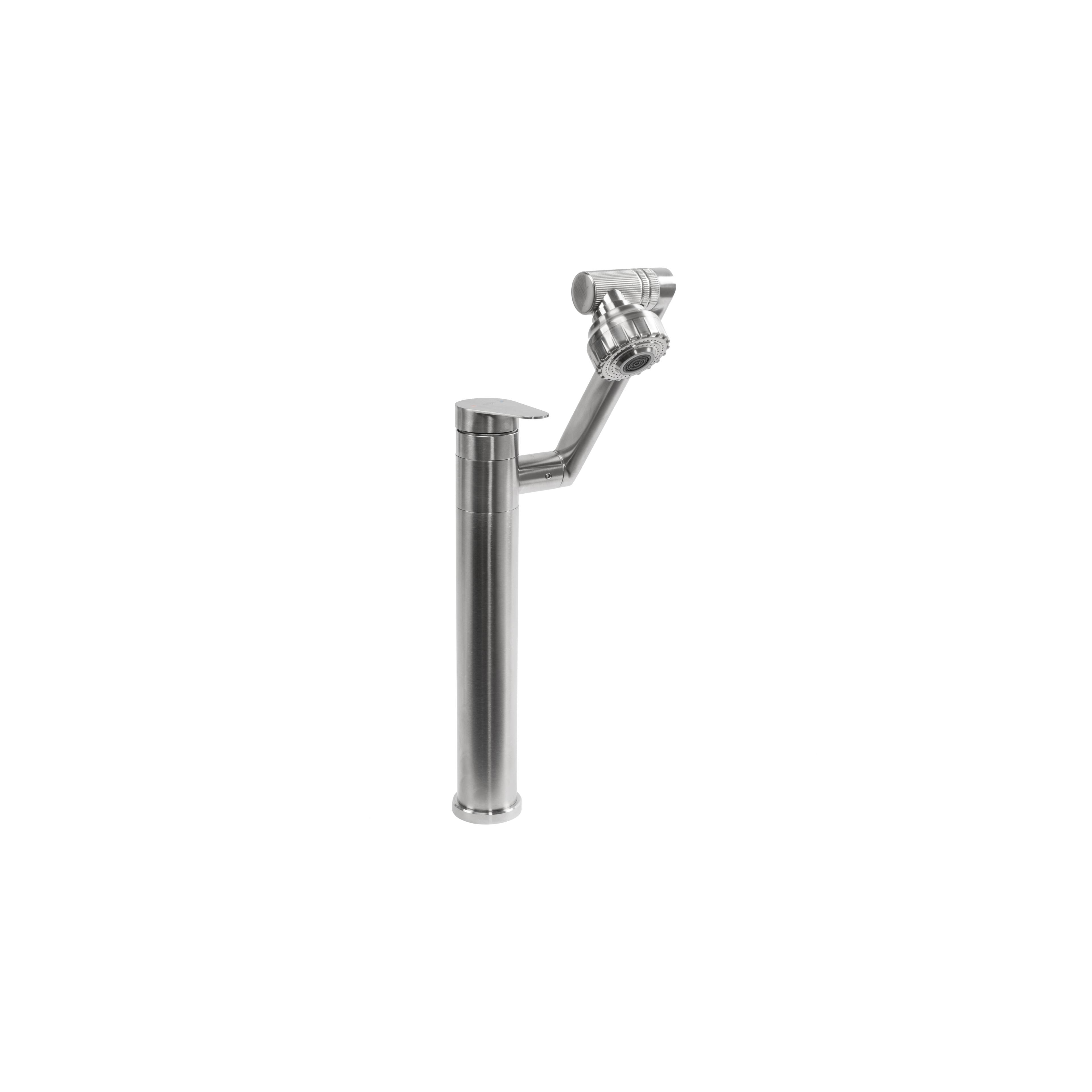 Robinet de salle de bain Rea PACO Nickel Brush INOX High