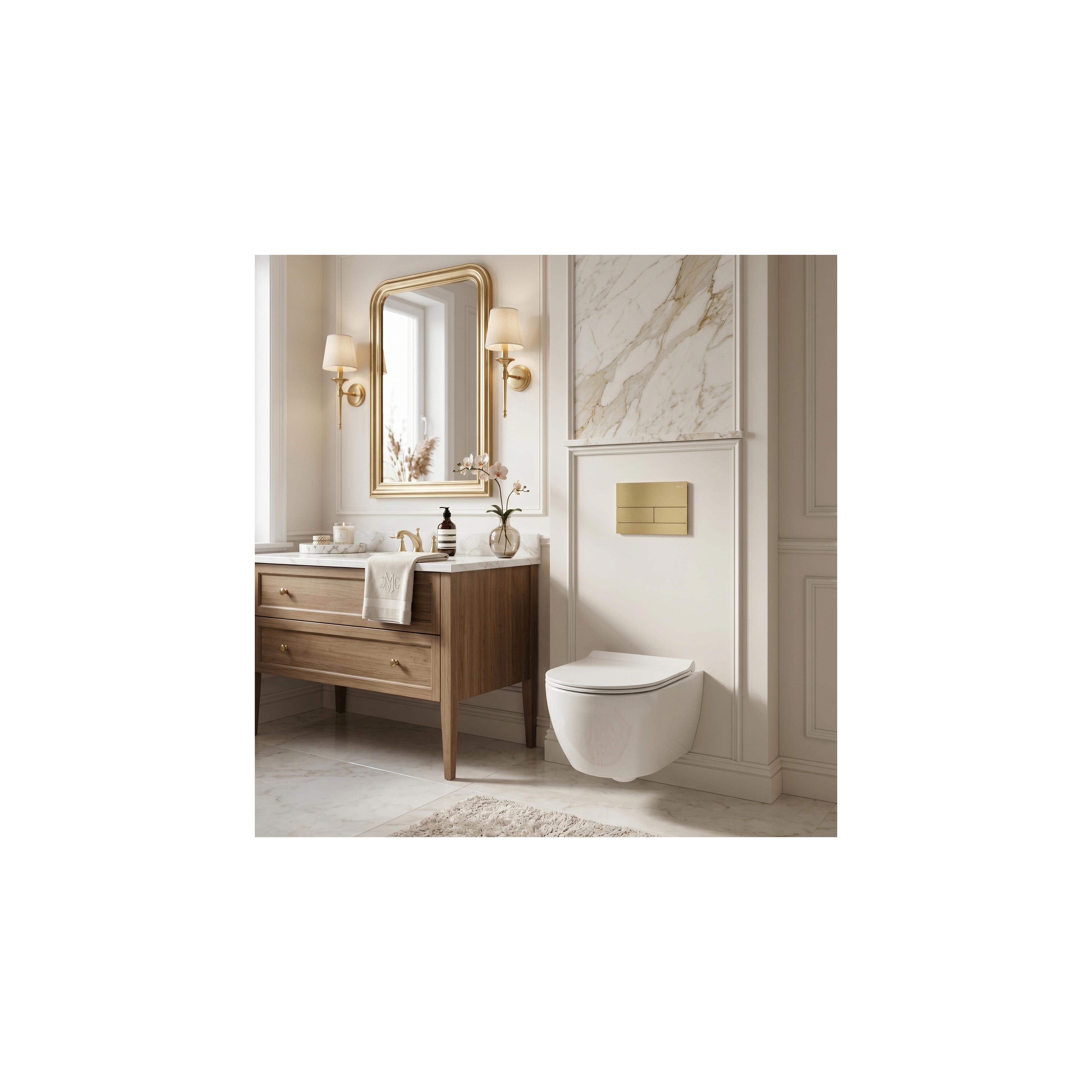Stelaż zestaw podtynkowy Slim 024N do mis WC z przyciskiem T Złoty Szczotkowany