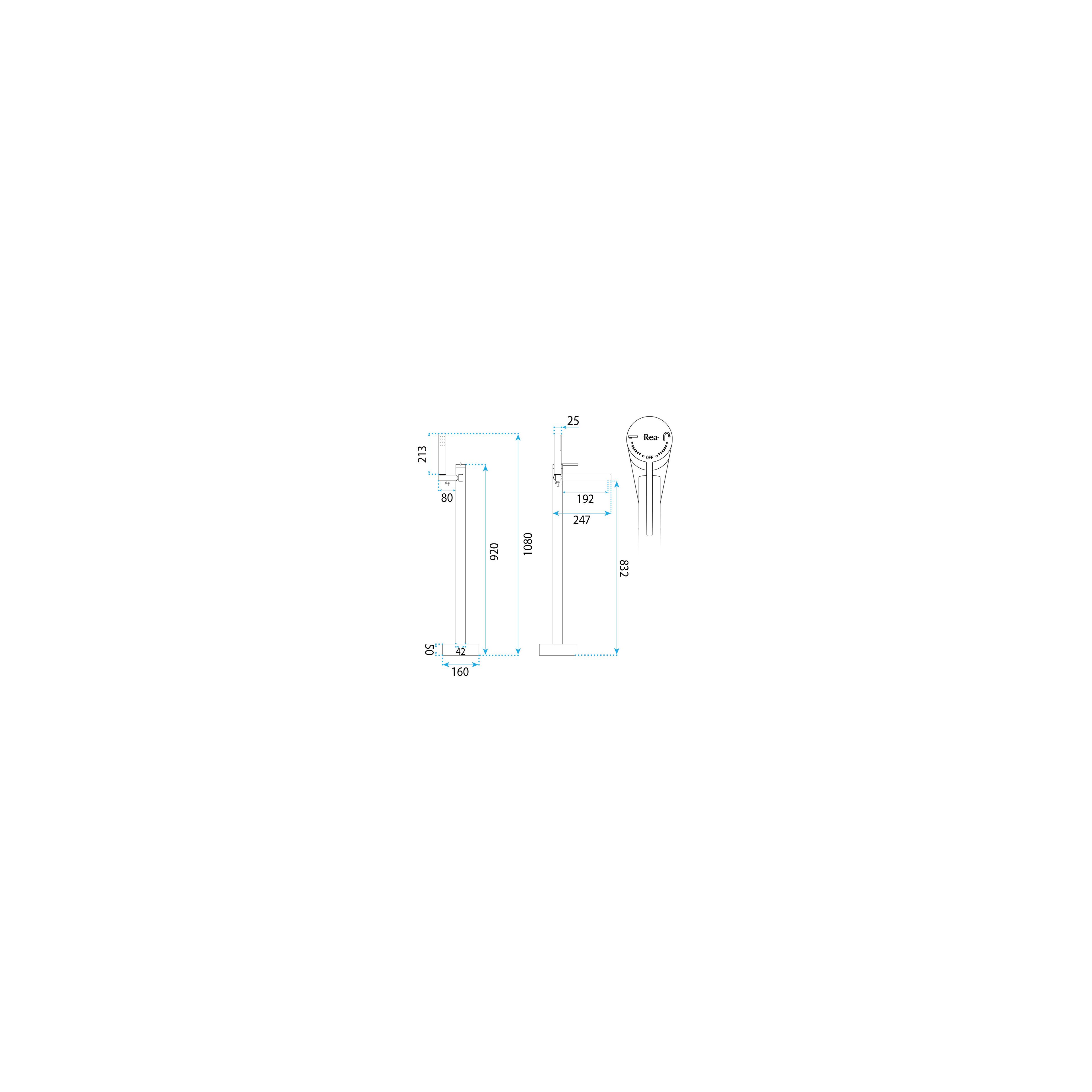 Robinet autoportant Rea Grace Brush Copper