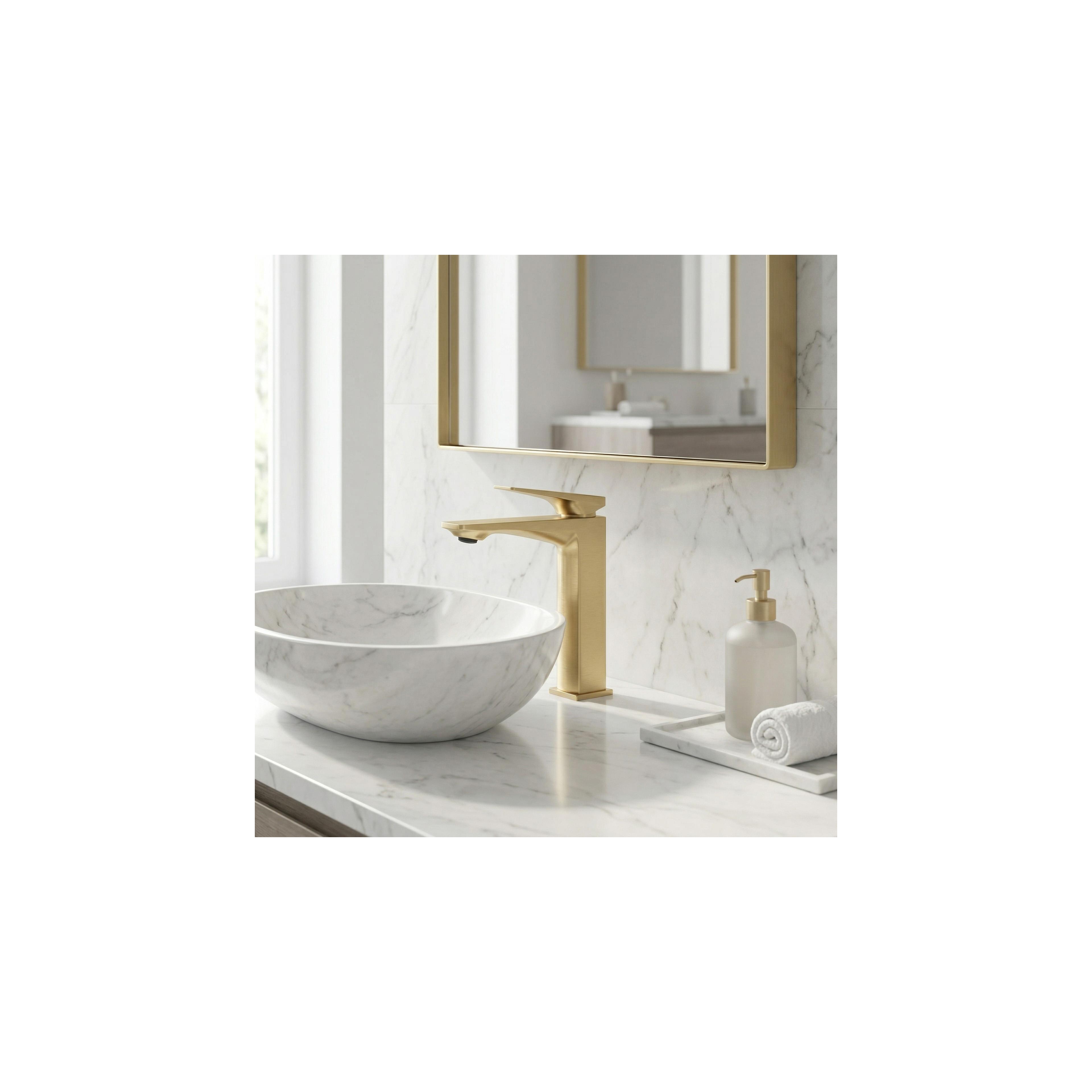 Bateria Umywalkowa PREMIUM REA Prime Brush Gold Low