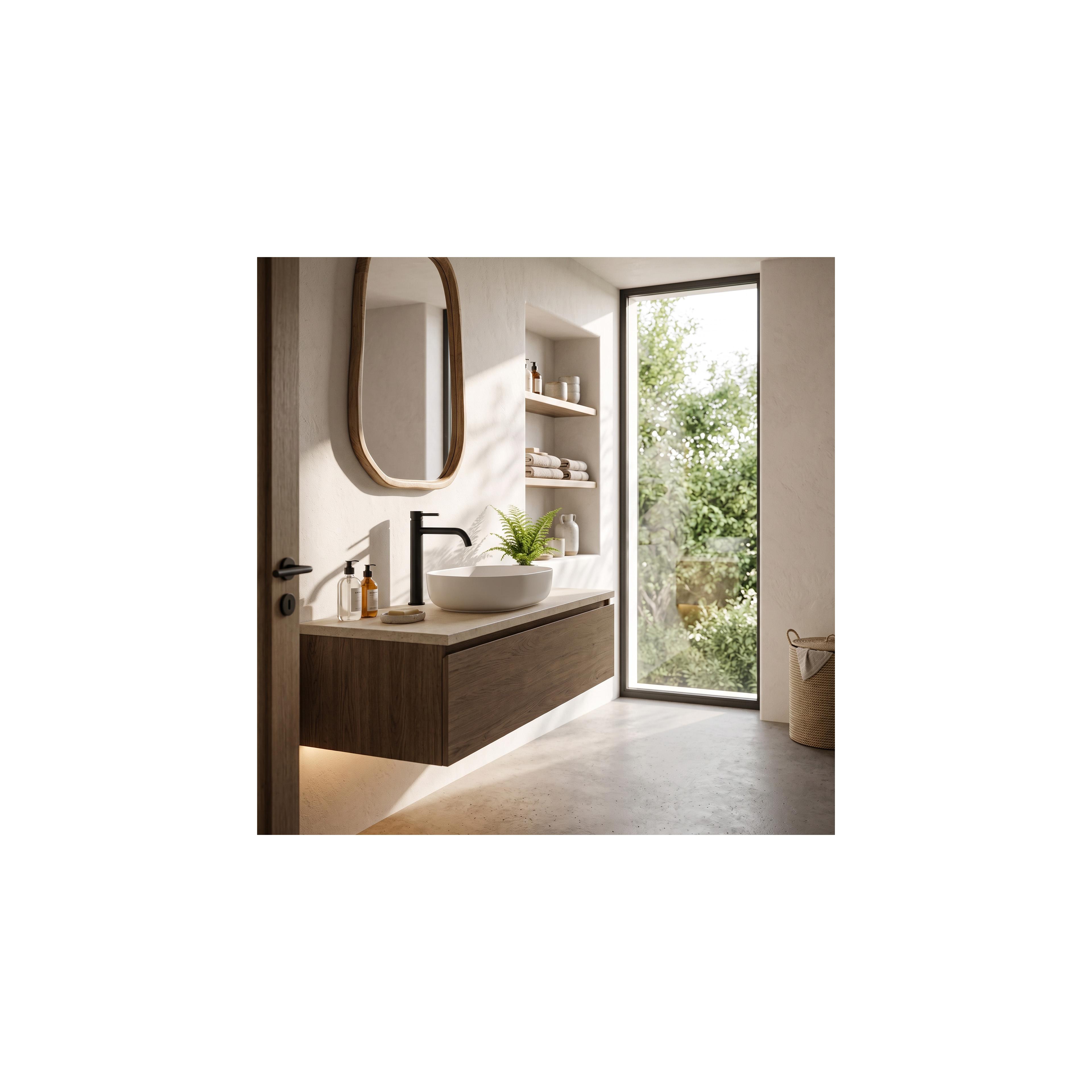 Bathroom faucet Rea Lungo Black High