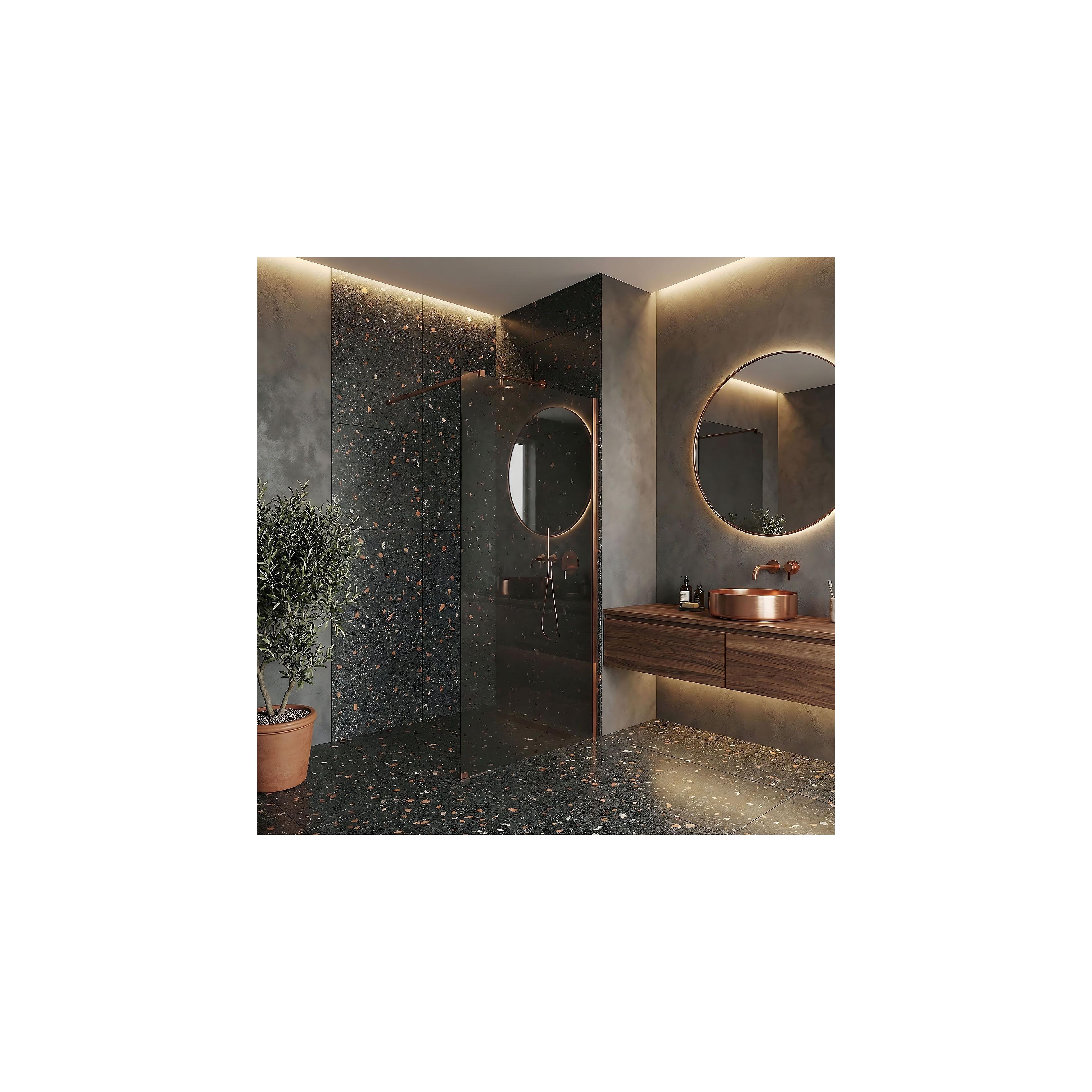 Paroi de douche Rea Flexi Grey / Brush Copper 120