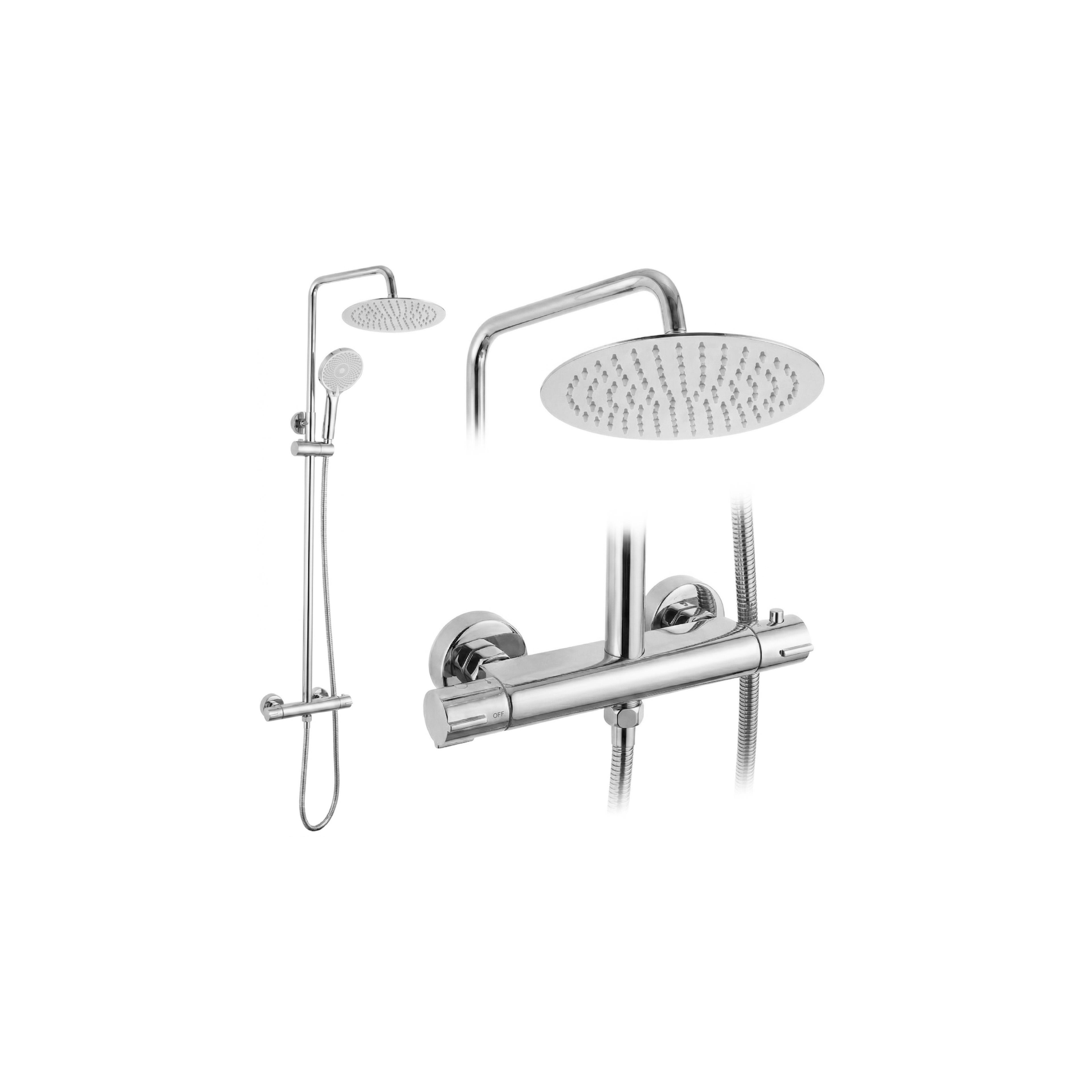 Shower set without spout with thermostat Rea Lungo Chrome