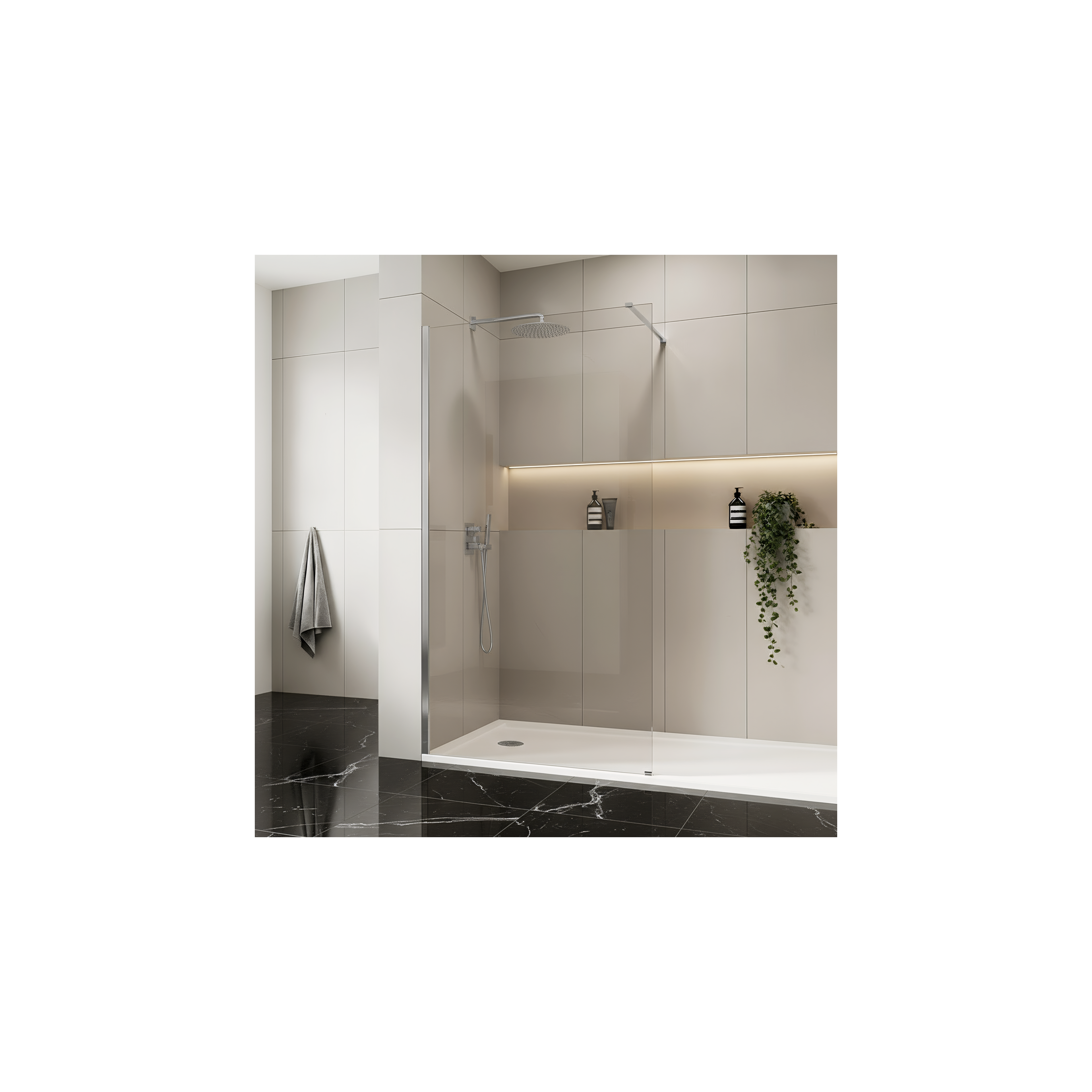 Kabina prysznicowa Walk-In Rea Flexi Transparent / Chrome 110
