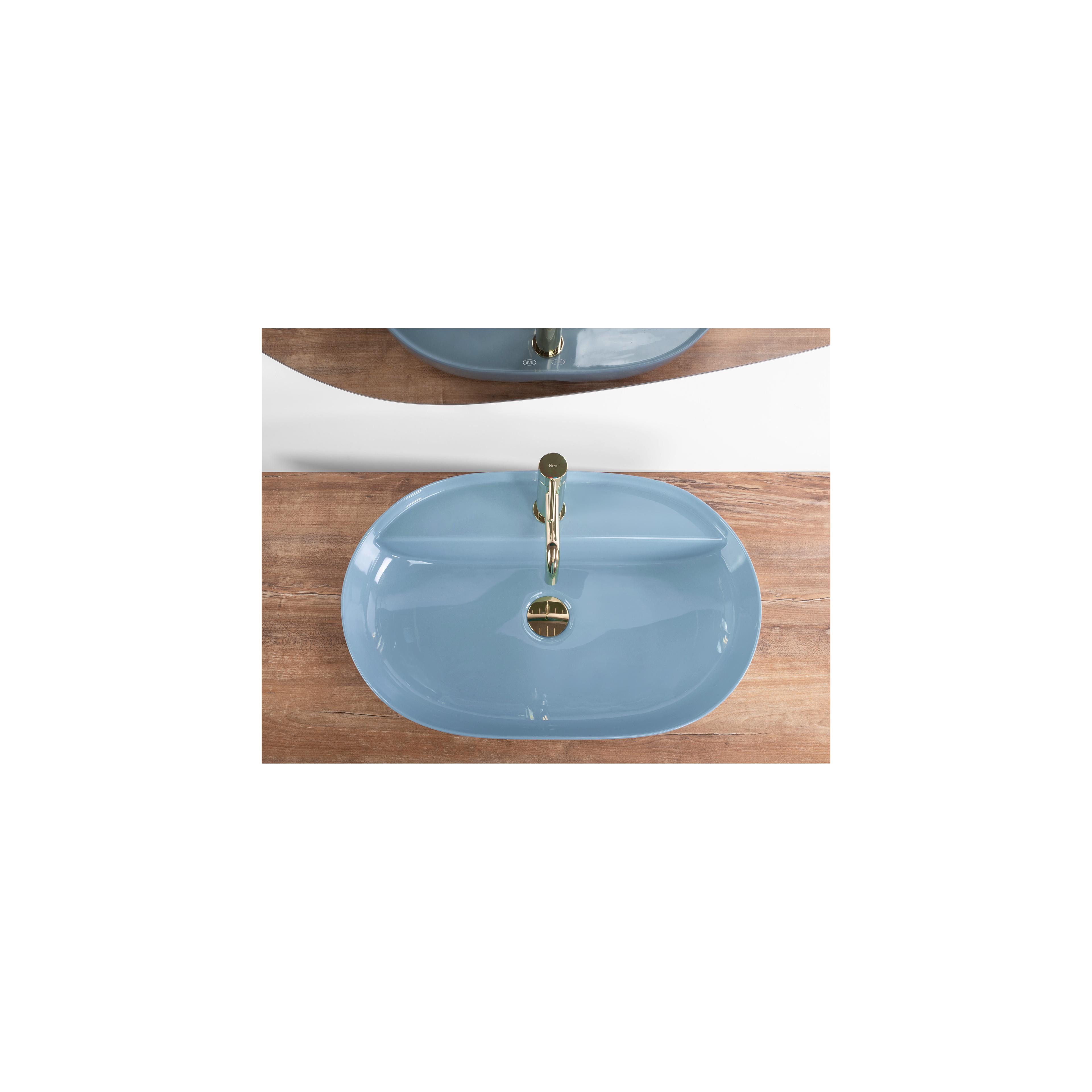 Umywalka REA Aura 61 L.Blue Shiny