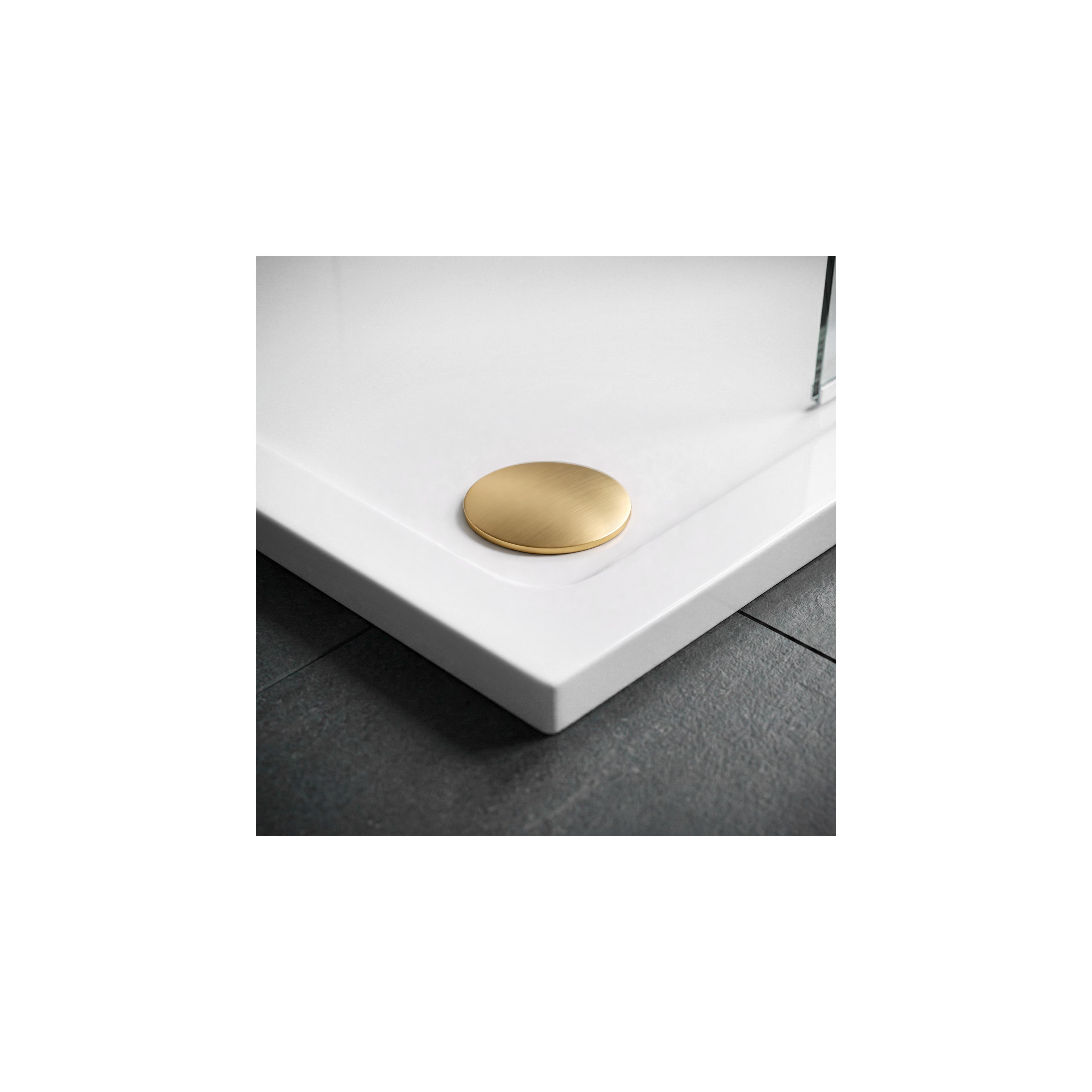 shower tray Rea Belmond White 90x90 Brush Gold