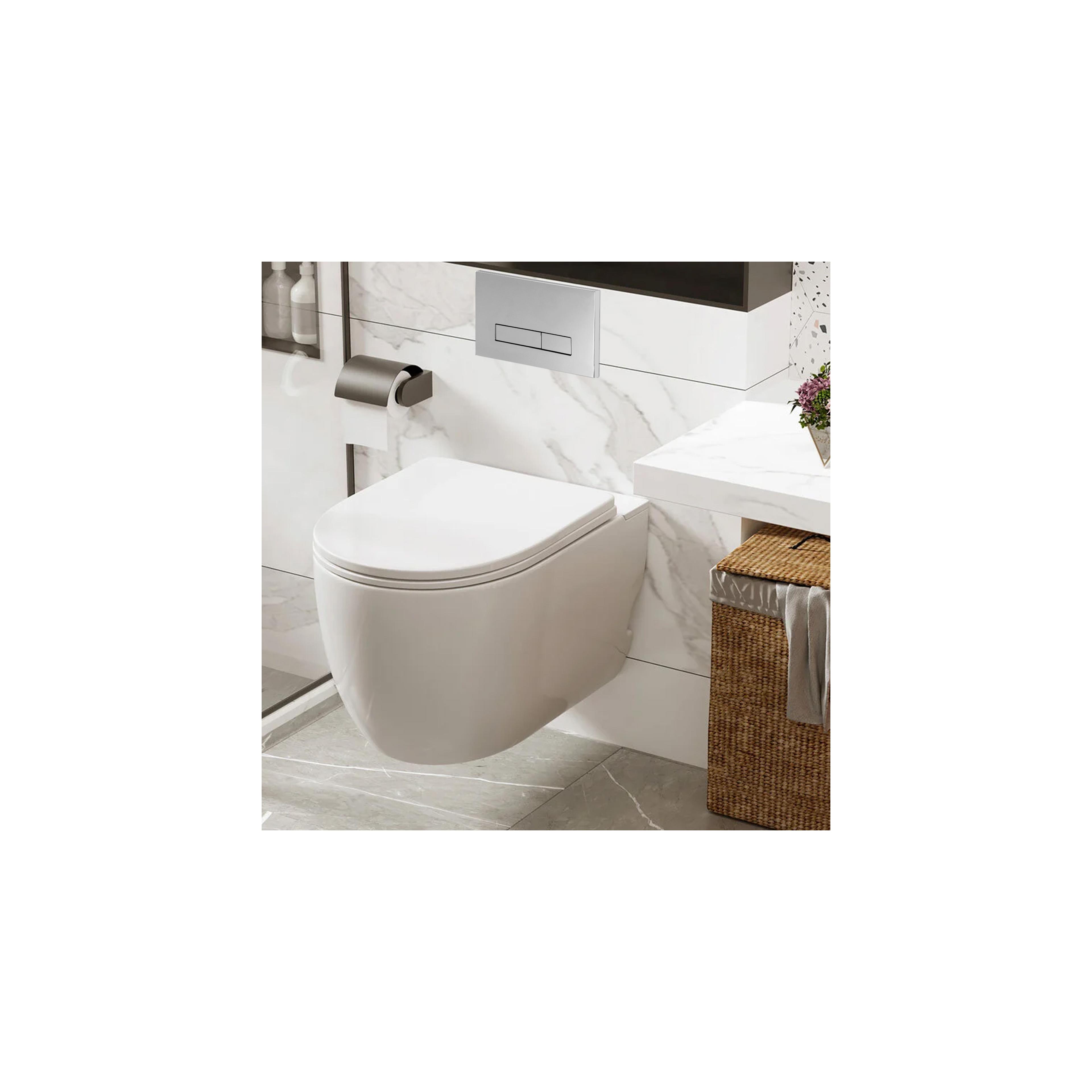 Cadru Set incastrat pentru vase WC cu buton H Chrome