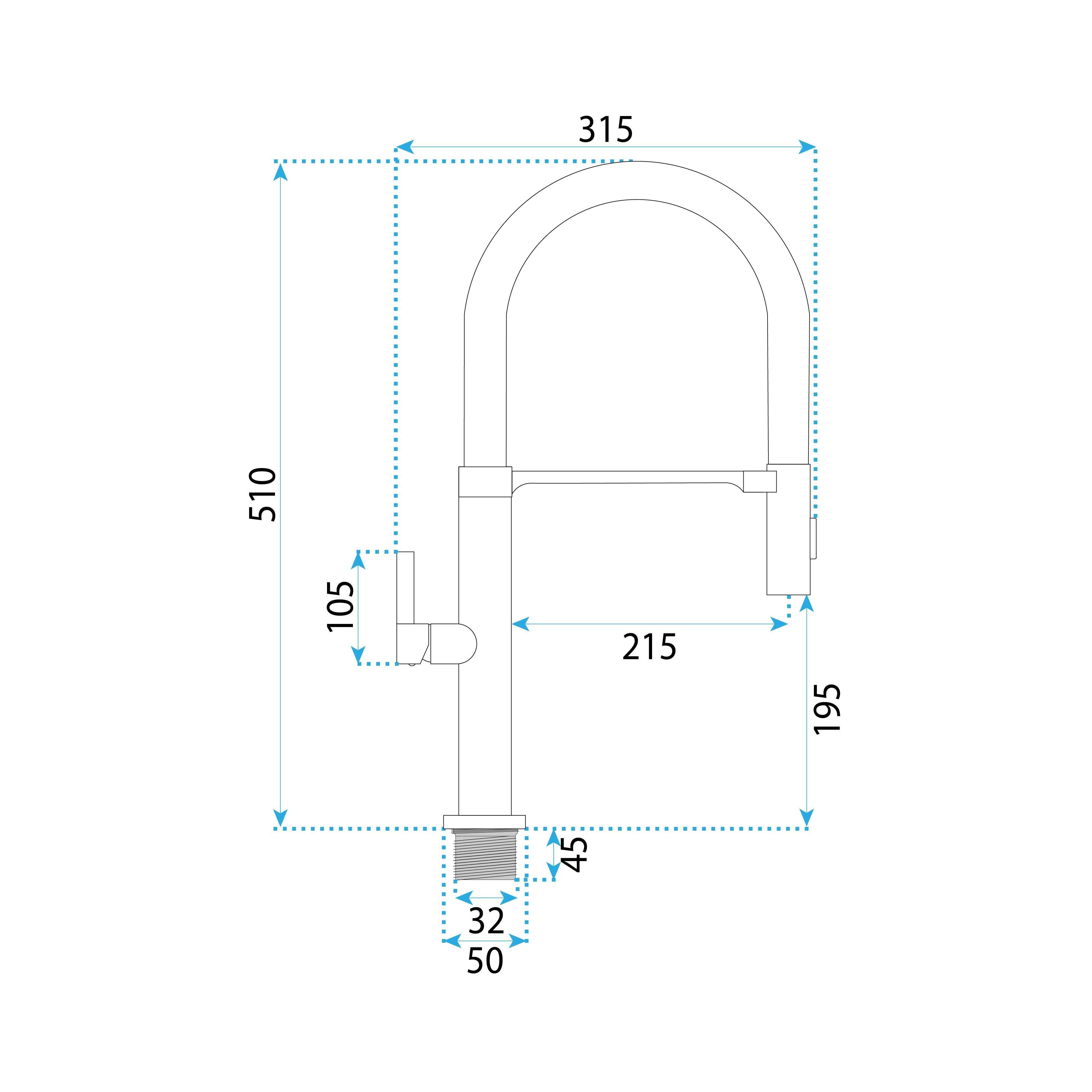 Kitchen faucet REA Lago Titan