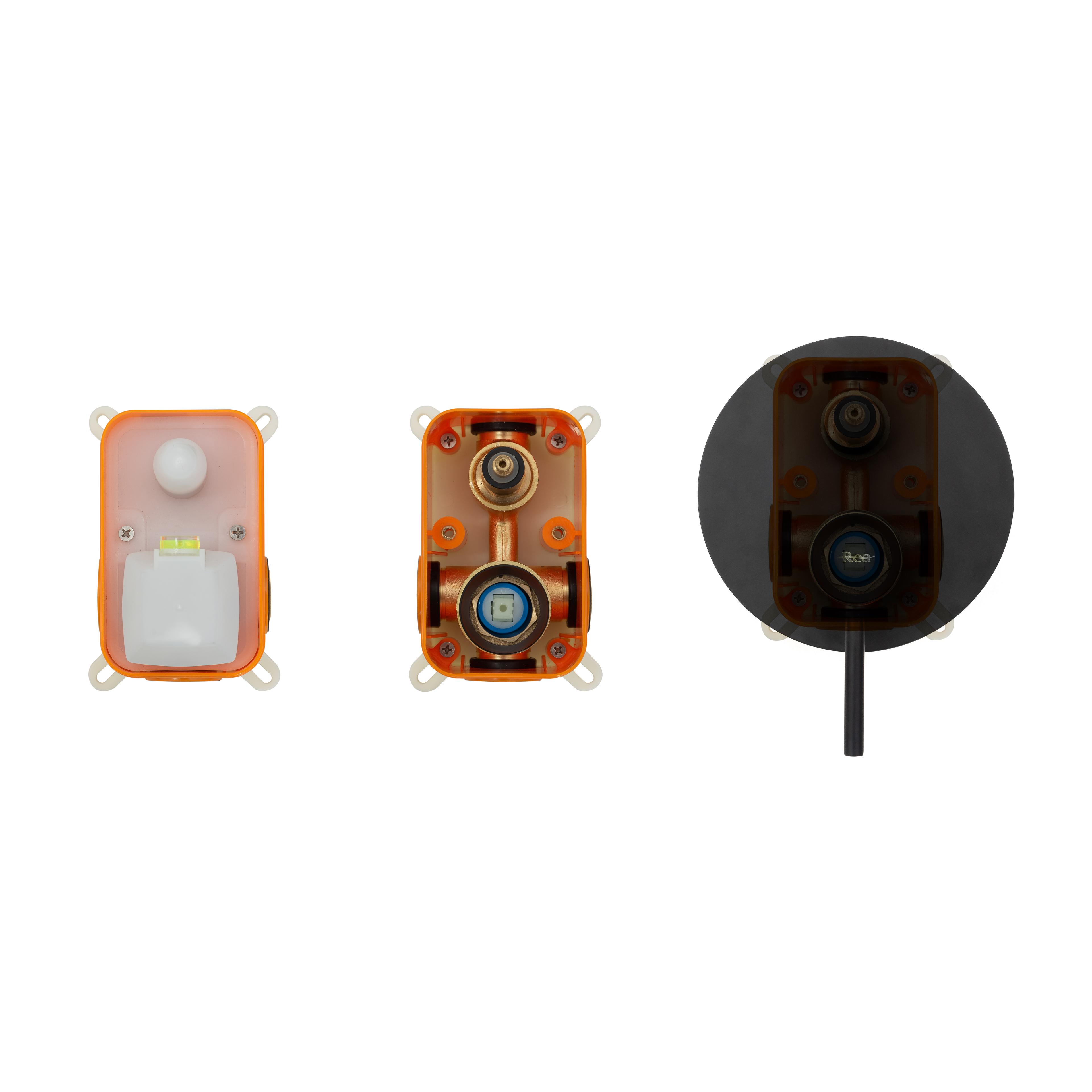 Set de dus incastrat Rea Lungo Black negru + BOX