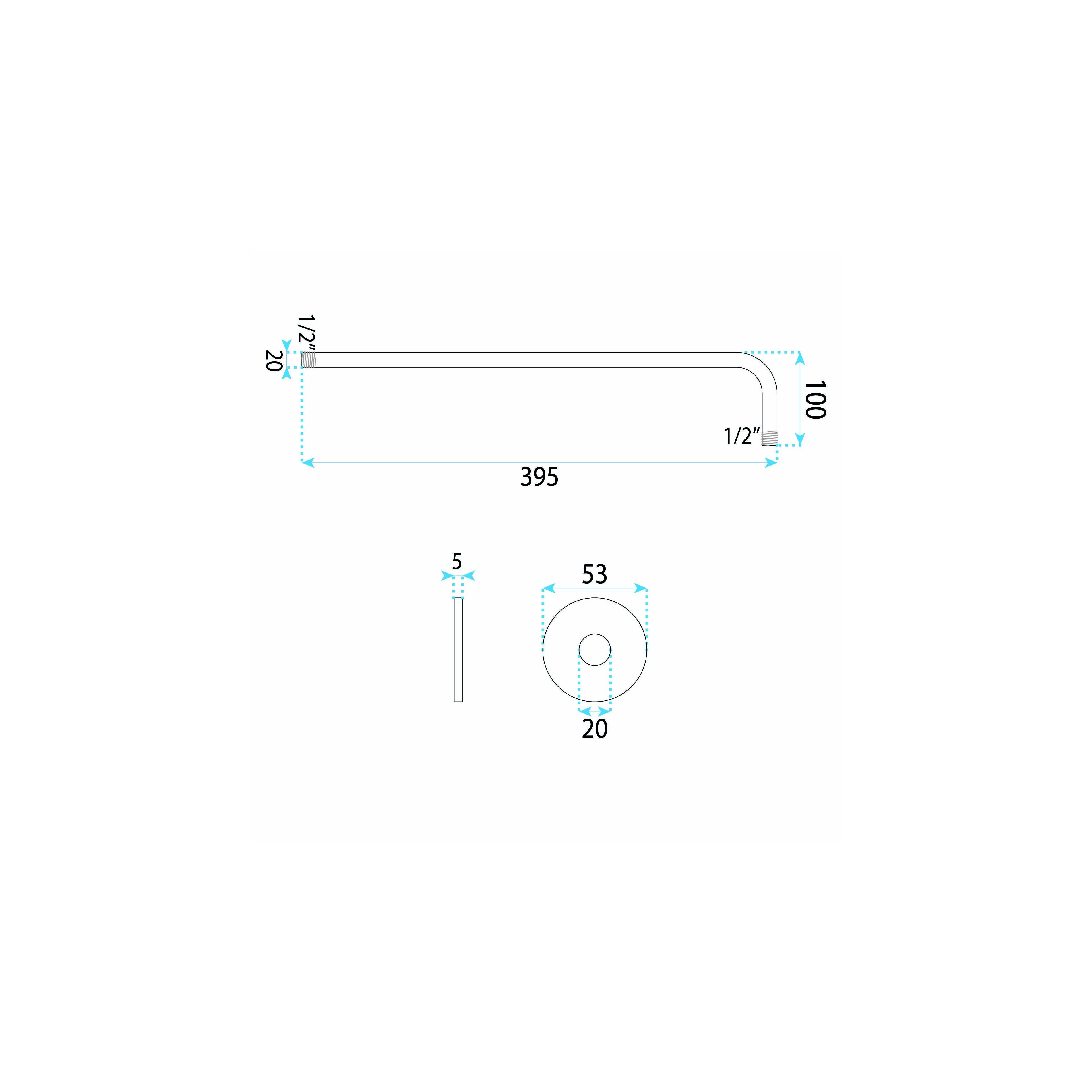 Duscharm rund REA JS-9021 40cm Chrome