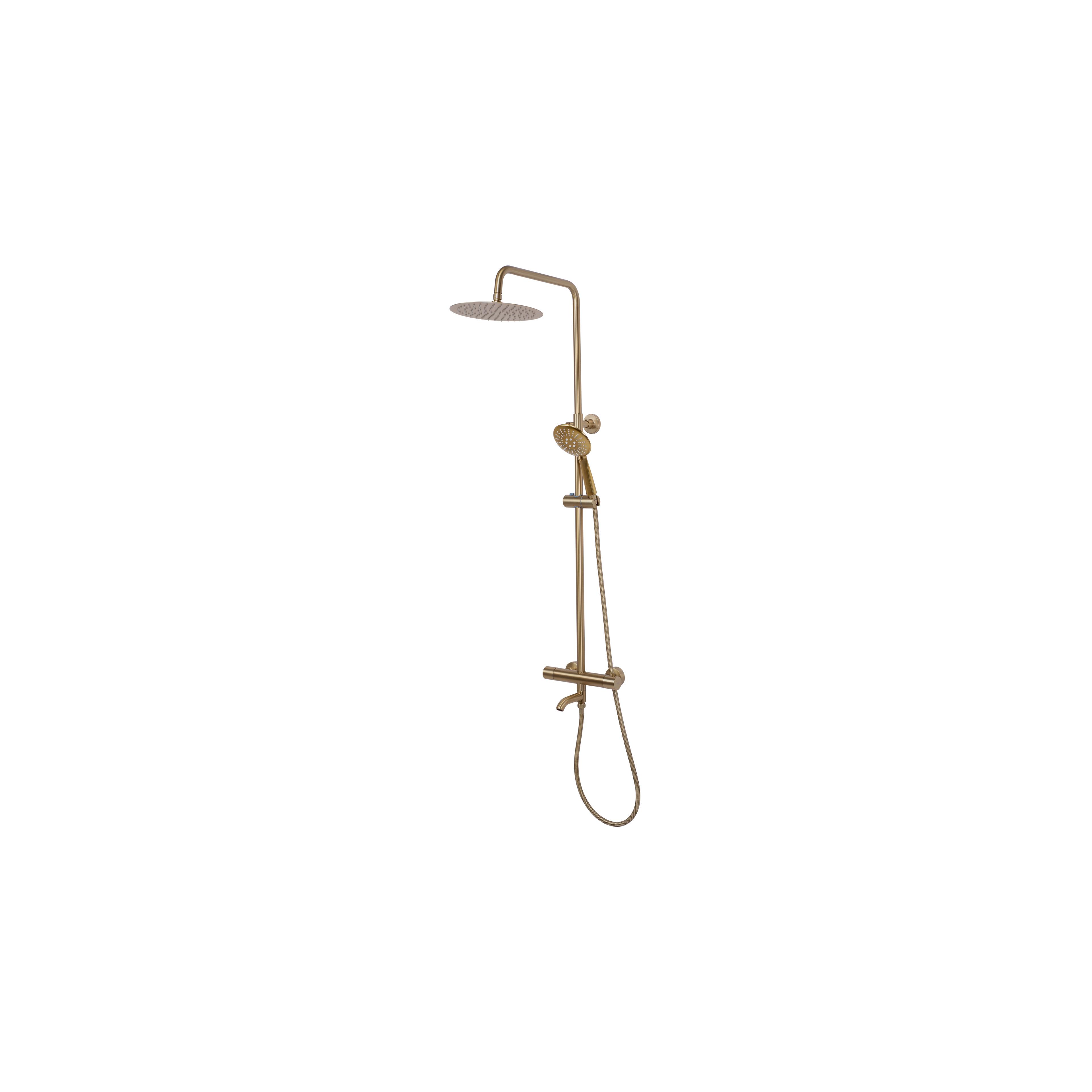 Kit de douche avec thermostat REA Lungo Gold Brush