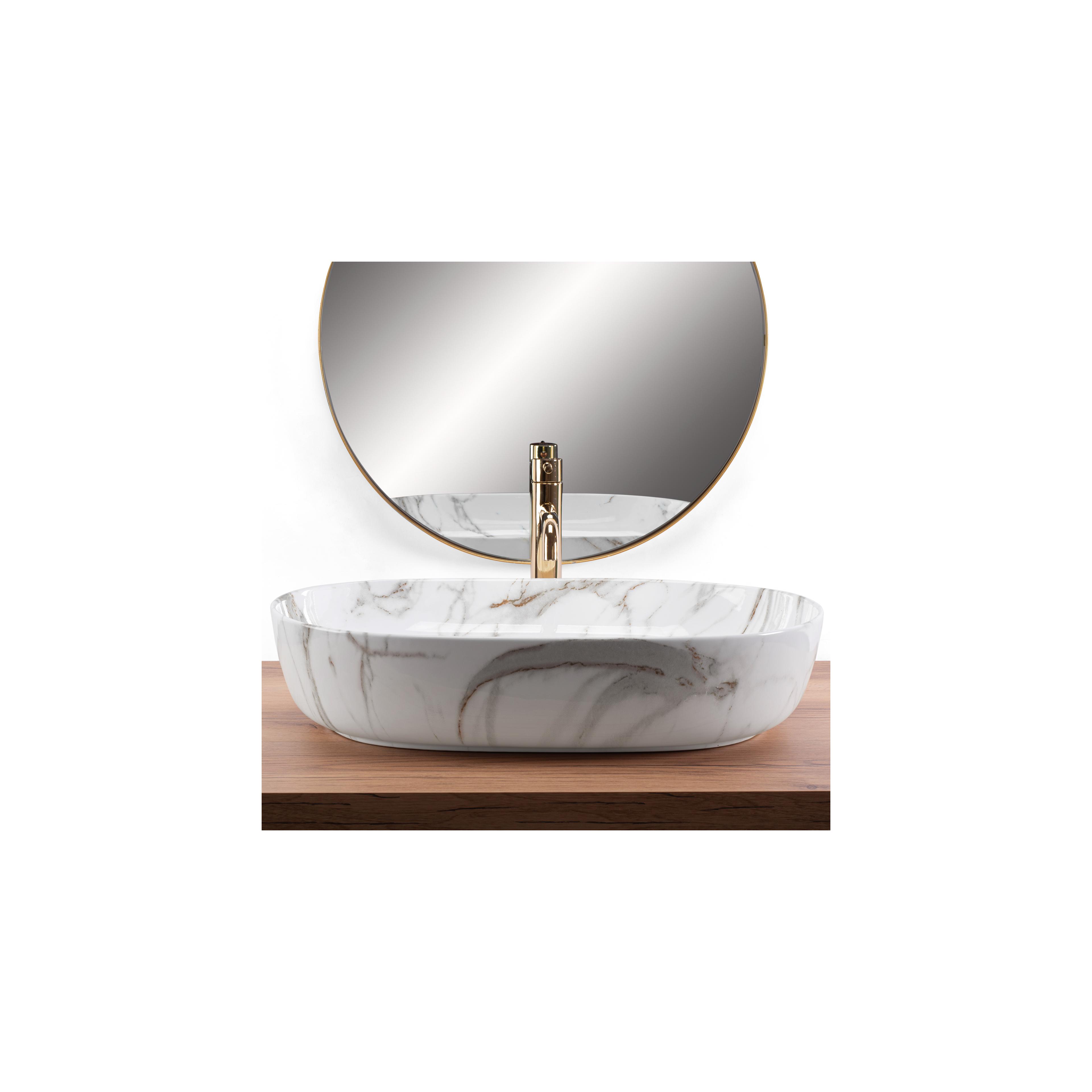 Lavoarul REA CLEO 61 Shiny Aiax din ceramică