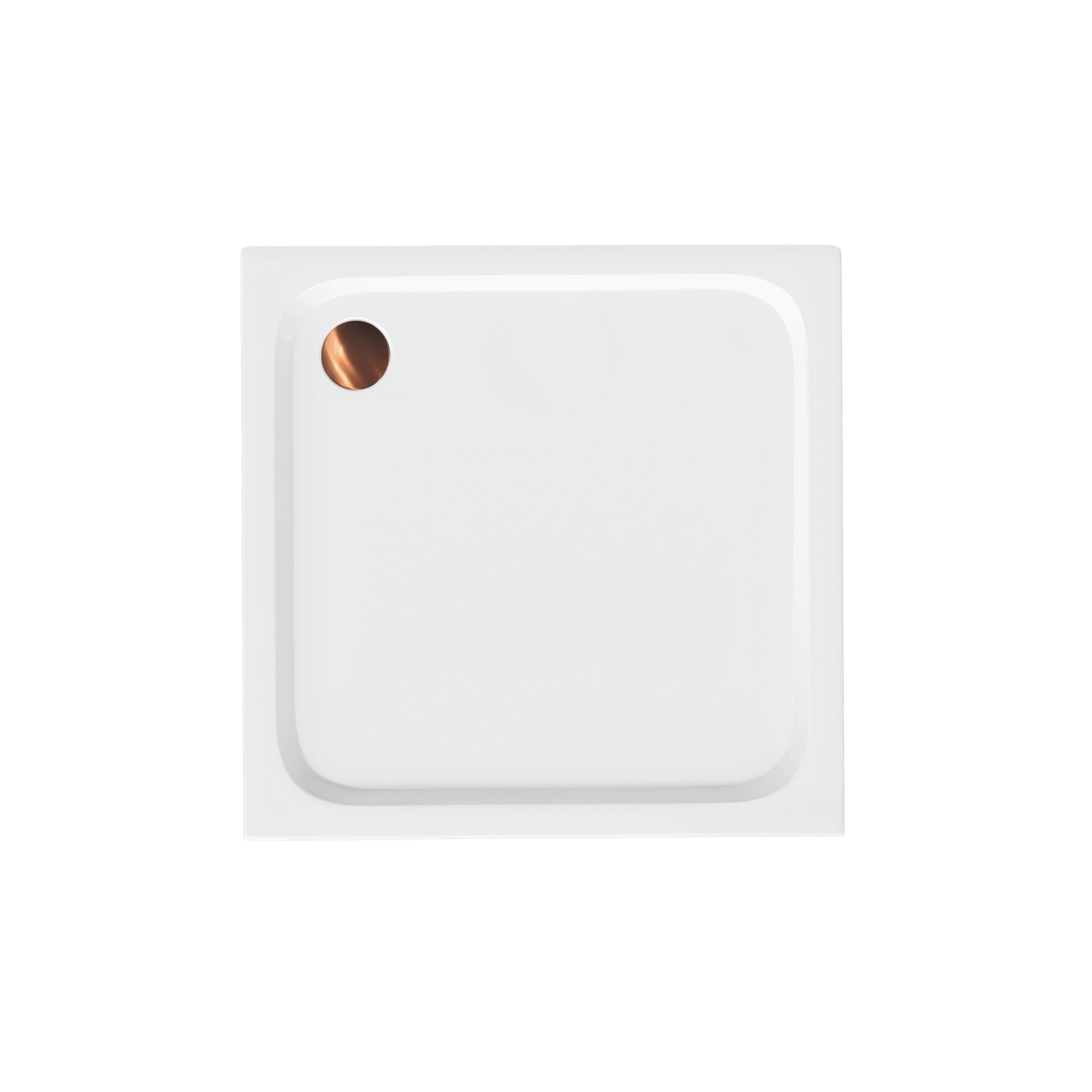 shower tray Rea Belmond White 90x90 Brush Copper