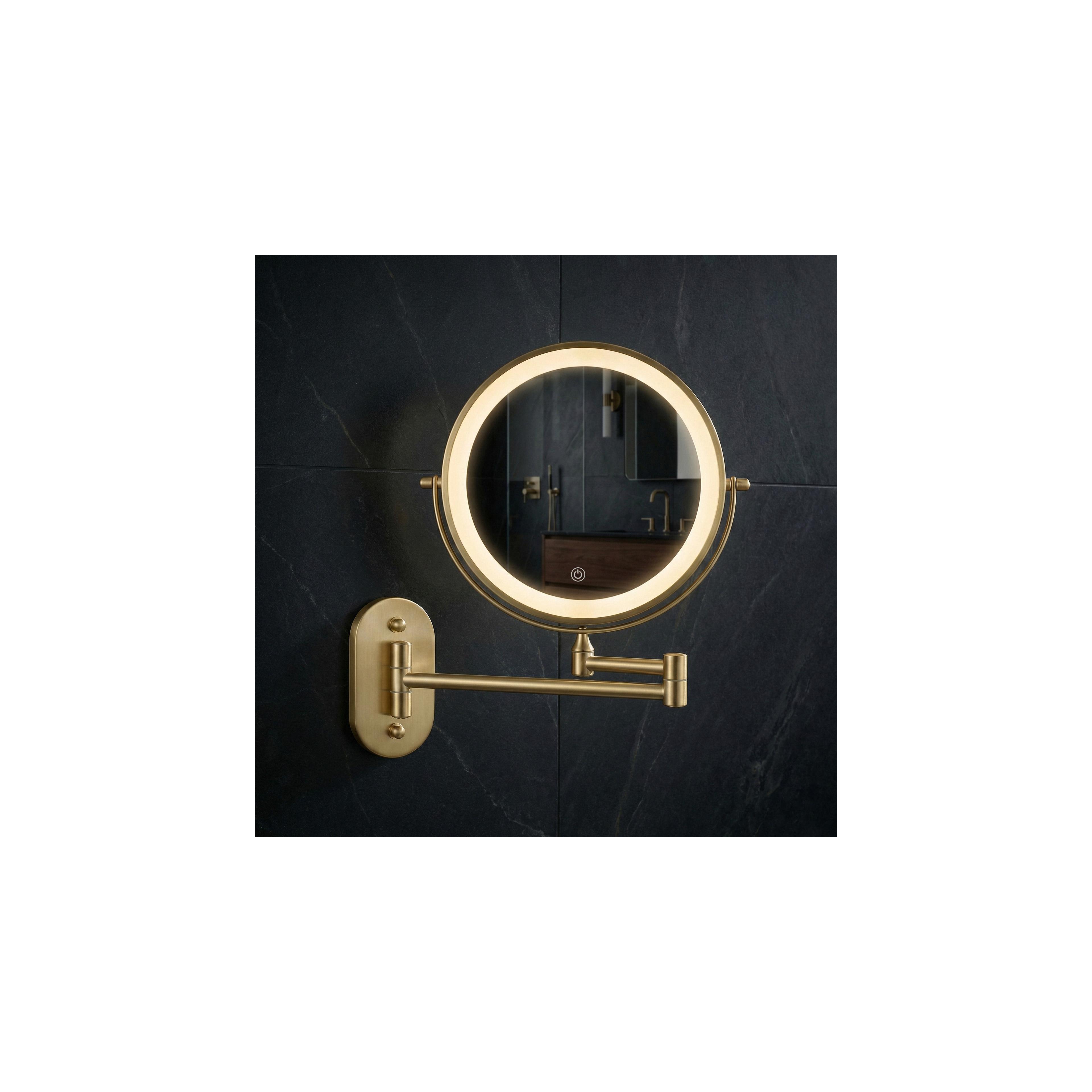 Miroir LED Glow Brush Gold