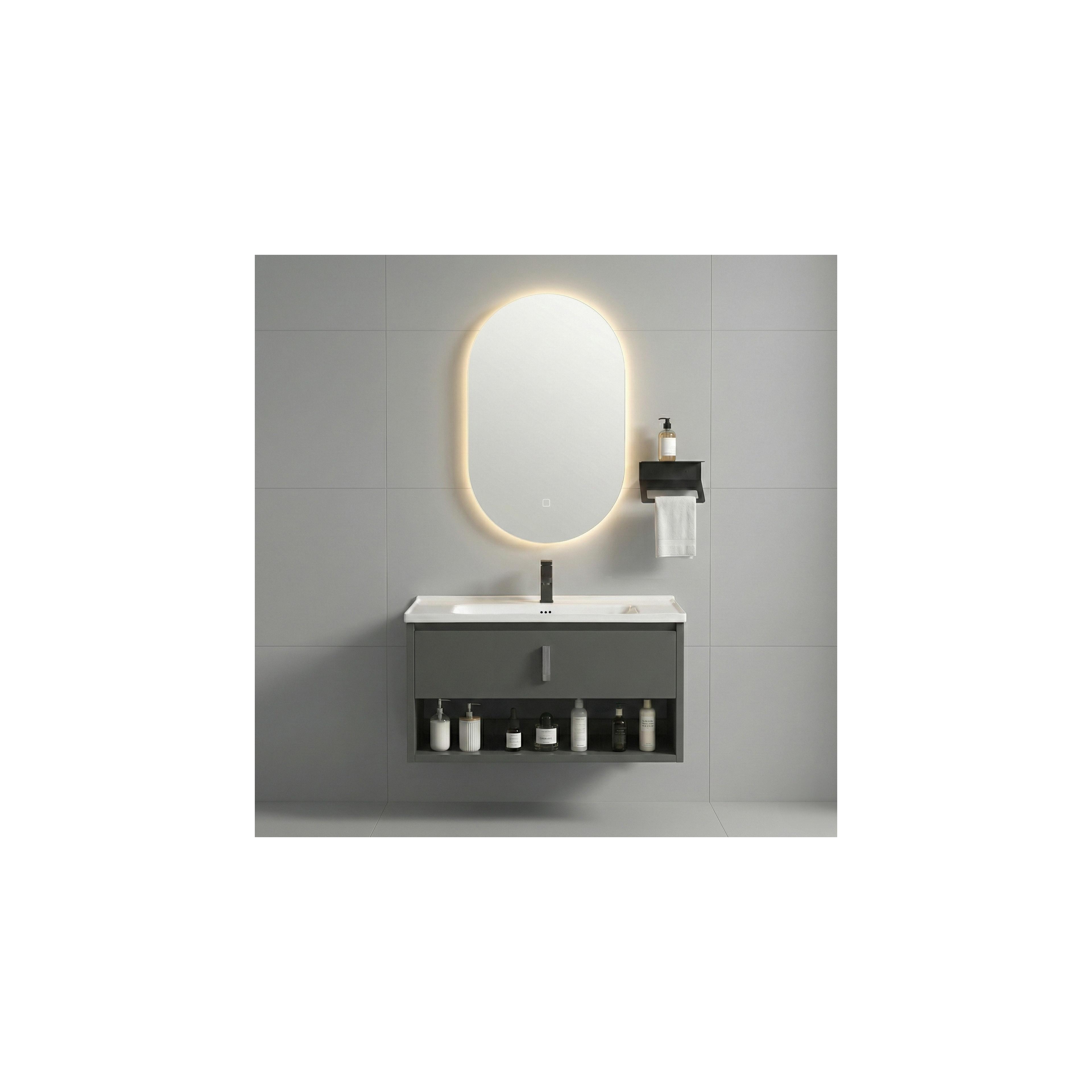 Bathroom furniture set with washbasin Toledo 80cm Grey