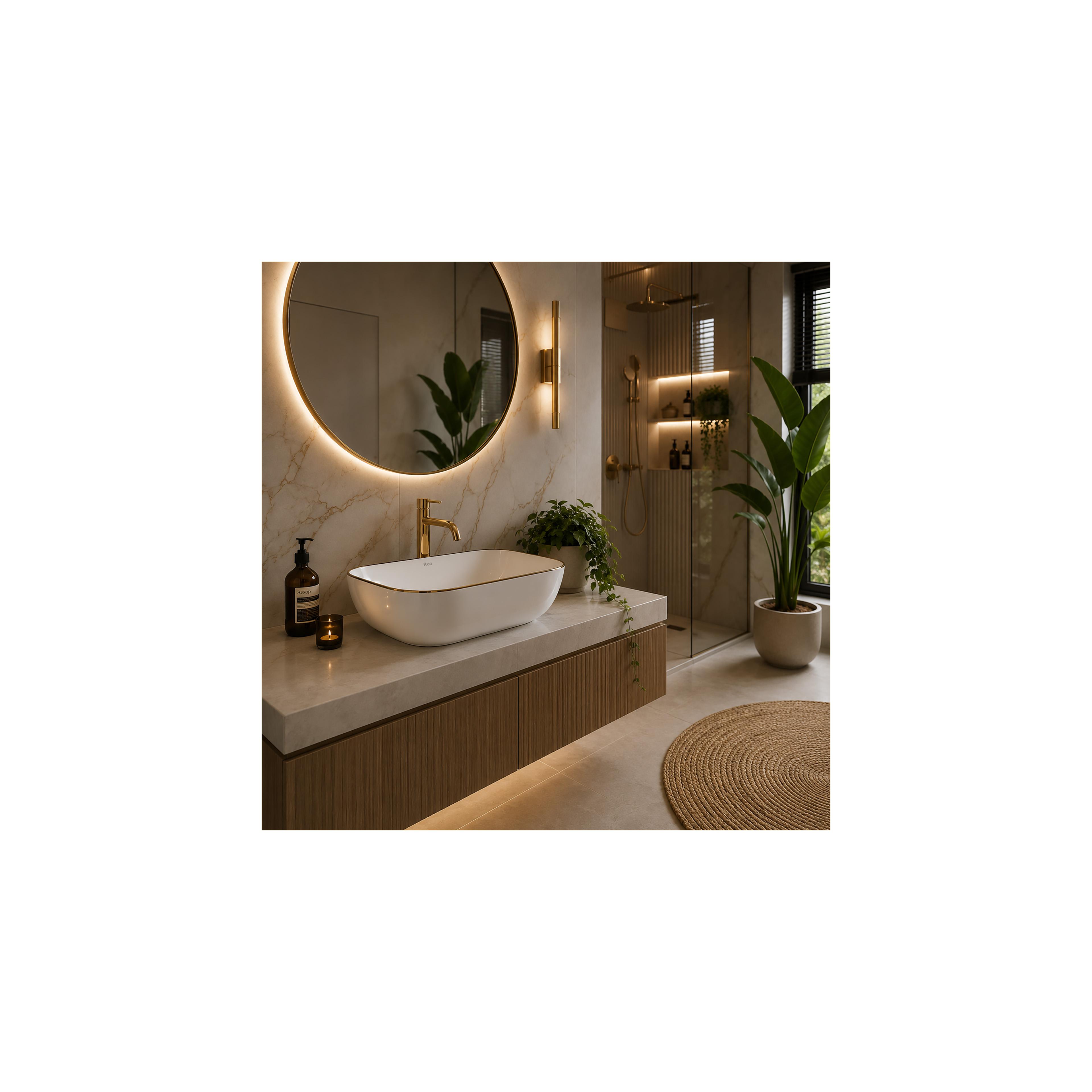 Lavoar pentru blat Rea Belinda Auriu Gold Edge